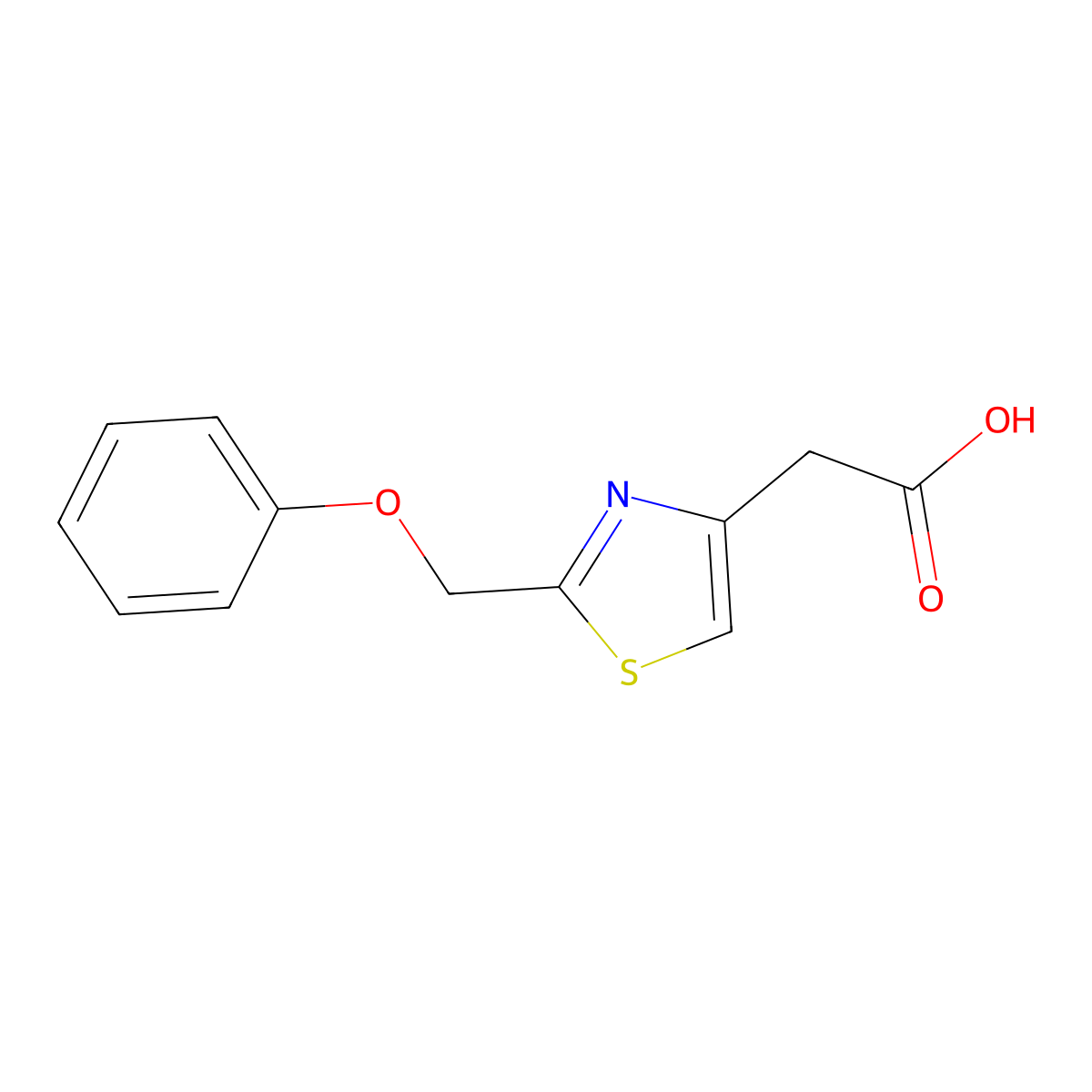2-[2-(phenoxymethyl)-1,3-thiazol-4-yl]acetic Acid molecular structure, CAS 659720-33-9