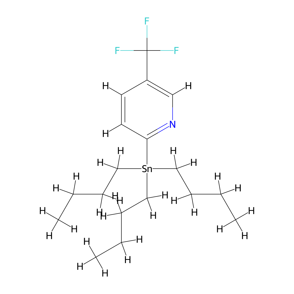 2-(Tributylstannyl)-5-(trifluoromethyl)pyridine molecular structure, CAS 659722-71-1