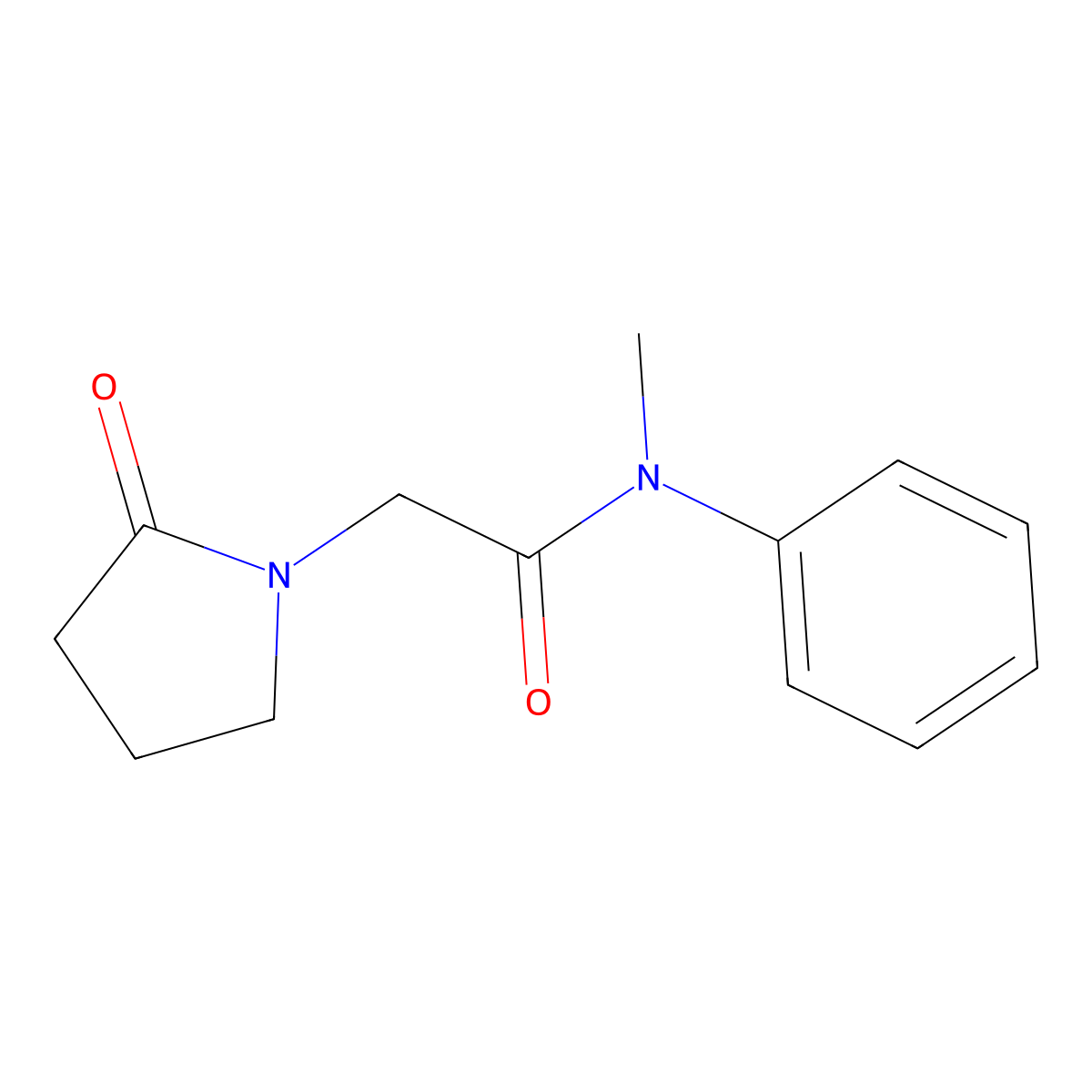 N-Methyl-2-(2-oxopyrrolidin-1-yl)-N-phenylacetamide molecular structure, CAS 659724-79-5
