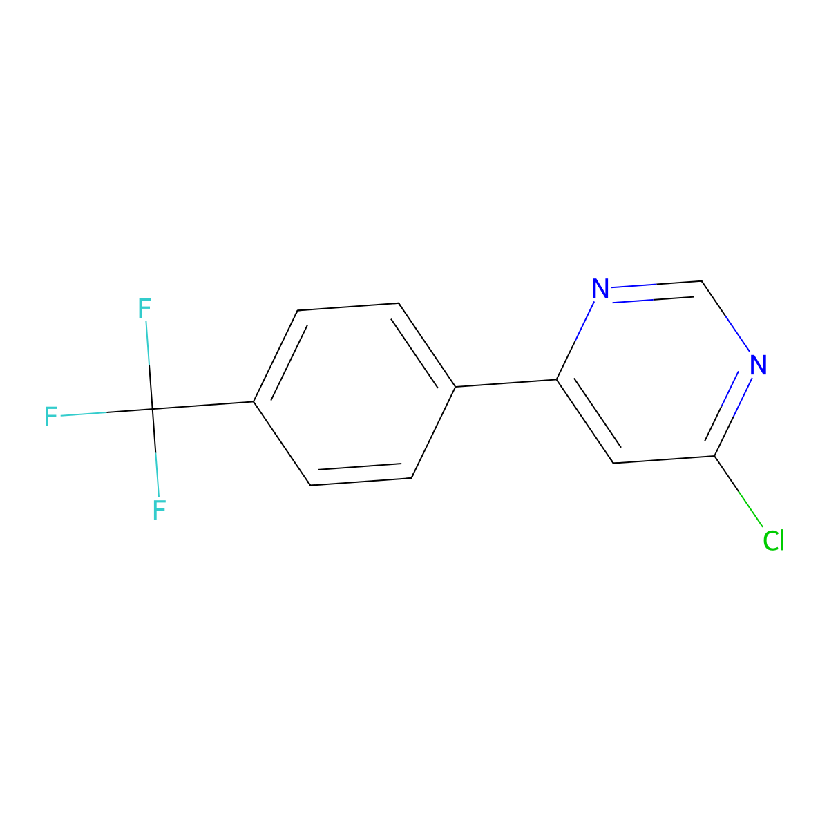 4-Chloro-6-(4-(trifluoromethyl)phenyl)pyrimidine molecular structure, CAS 659729-09-6