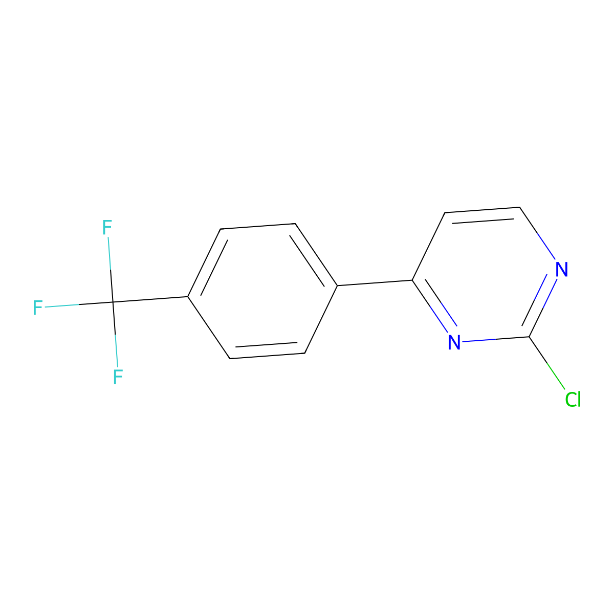 2-Chloro-4-(4-(trifluoromethyl)phenyl)pyrimidine molecular structure, CAS 659729-15-4