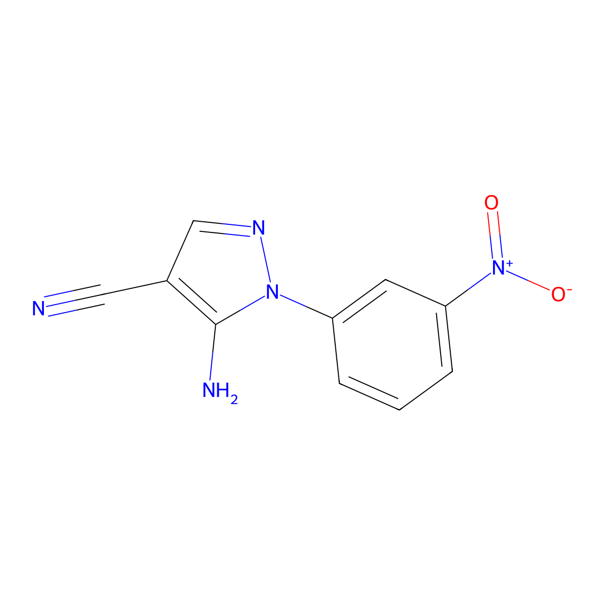 5-Amino-1-(3-nitrophenyl)-1h-pyrazole-4-carbonitrile molecular structure, CAS 65973-70-8