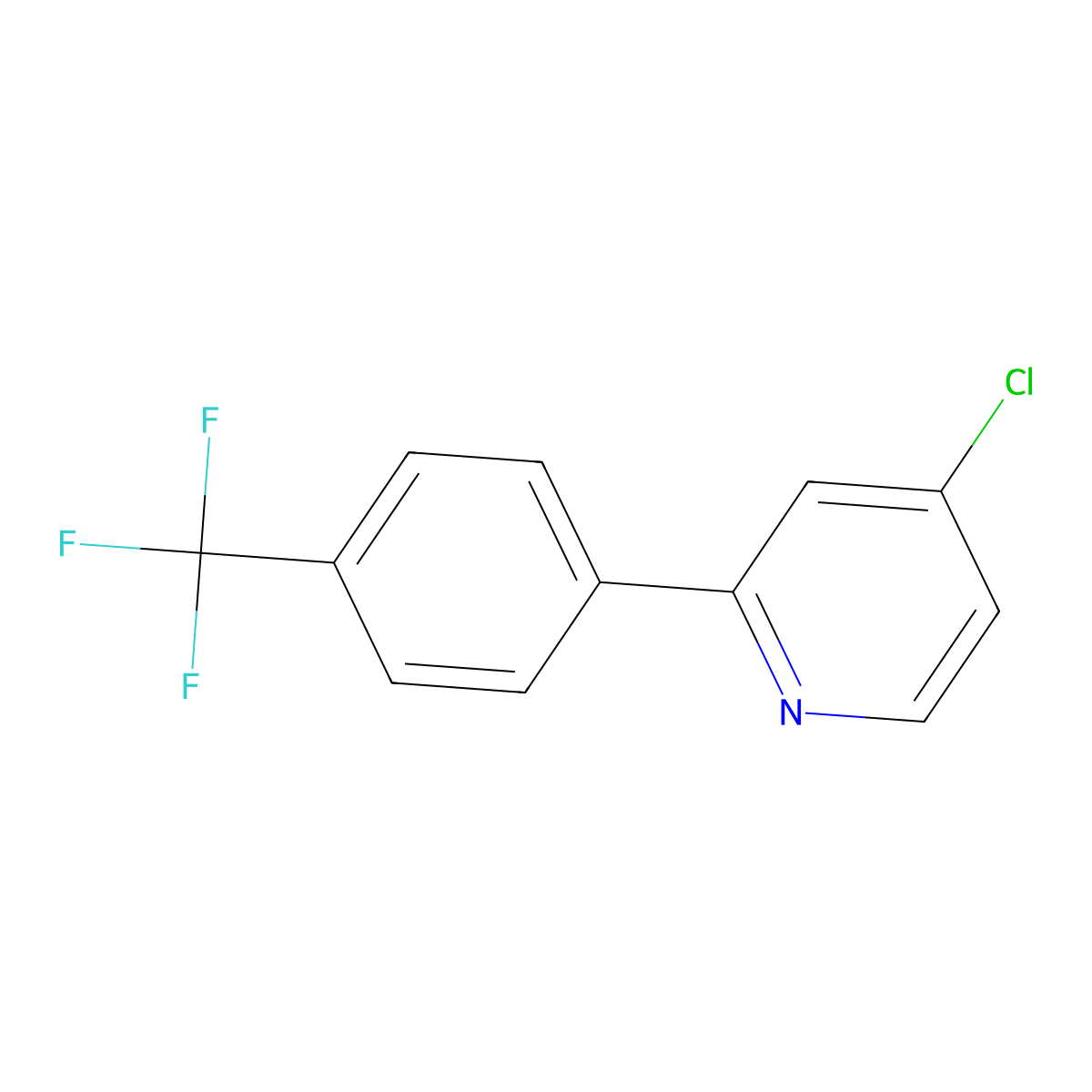 4-Chloro-2-[4-(trifluoromethyl)phenyl]pyridine molecular structure, CAS 659730-49-1