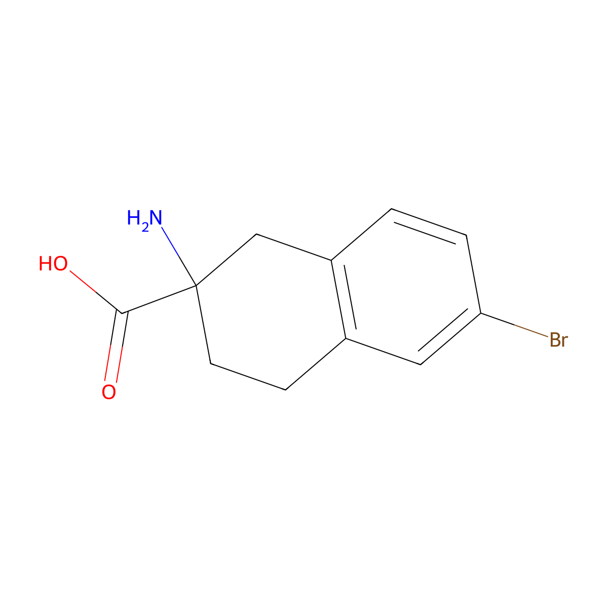 2-Amino-6-bromo-1,2,3,4-tetrahydronaphthalene-2-carboxylic acid molecular structure, CAS 659736-91-1