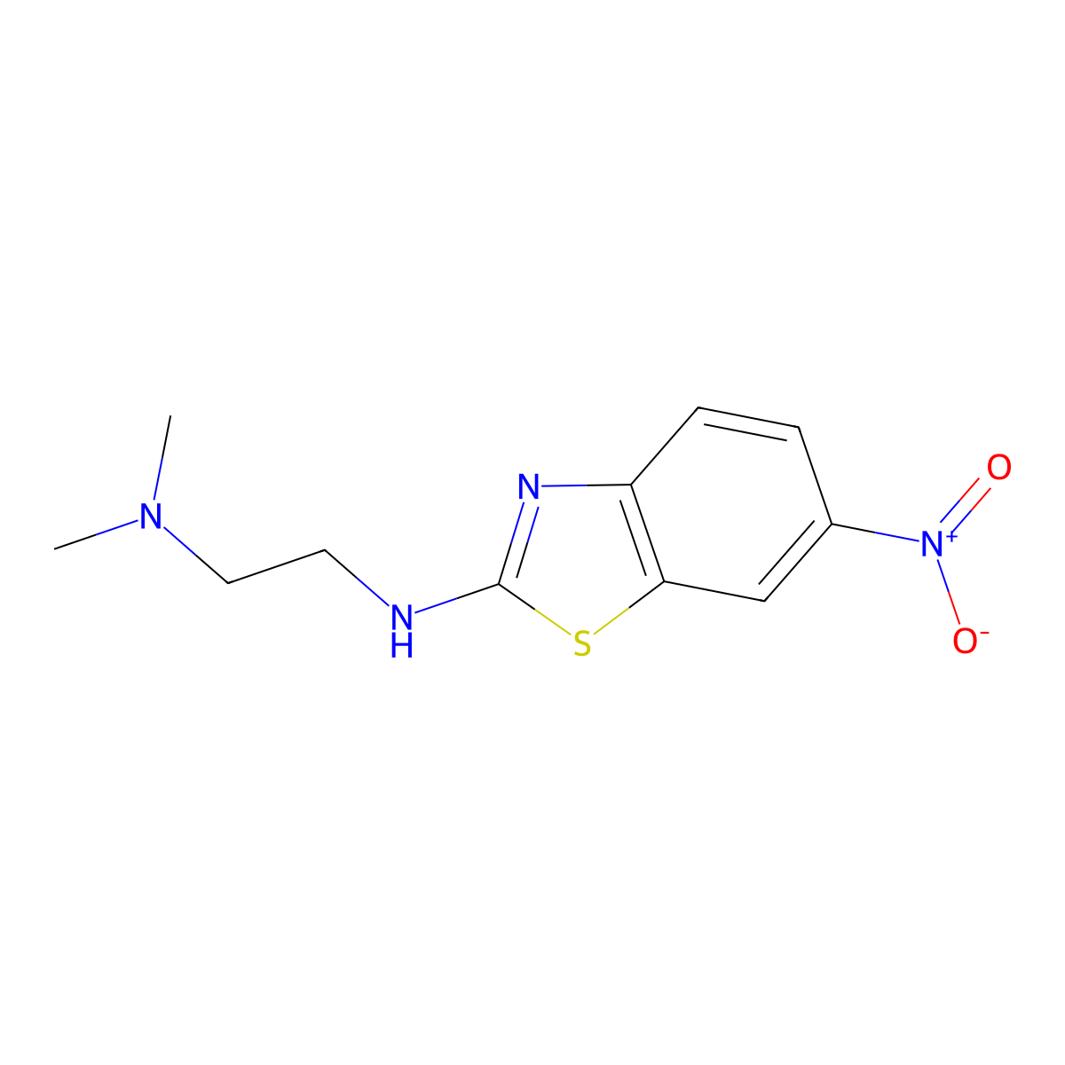 N,N-dimethyl-N'-(6-nitro-1,3-benzothiazol-2-yl)ethane-1,2-diamine molecular structure, CAS 659743-31-4