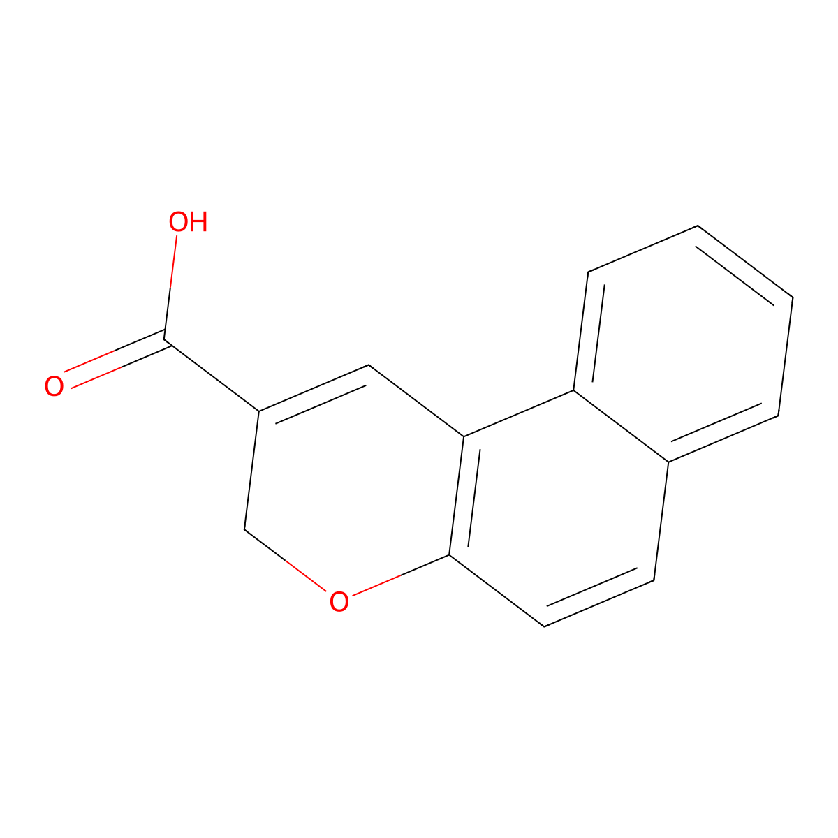 3H-benzo[f]chromene-2-carboxylic acid molecular structure, CAS 659745-57-0