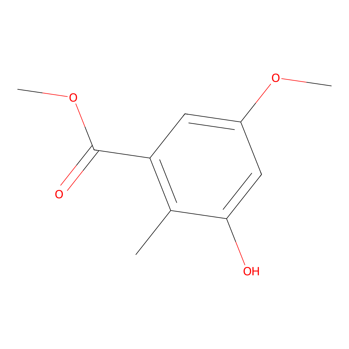 Methyl 3-hydroxy-5-methoxy-2-methylbenzoate molecular structure, CAS 65976-79-6