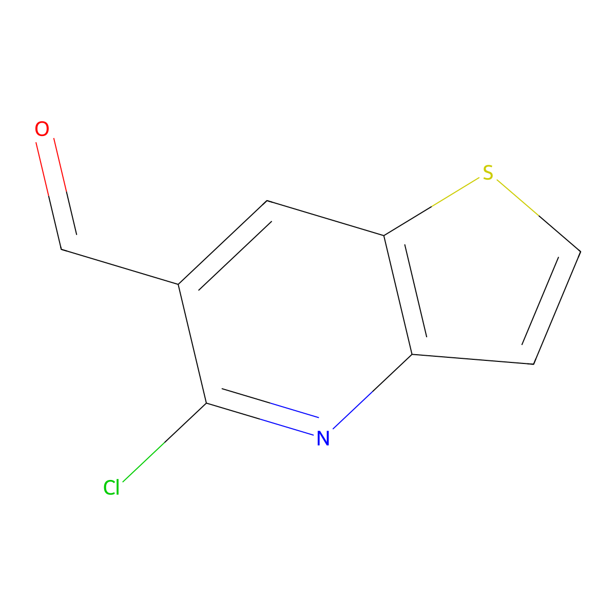 5-Chlorothieno(3,2-b)pyridine-6-carbaldehyde molecular structure, CAS 65977-56-2
