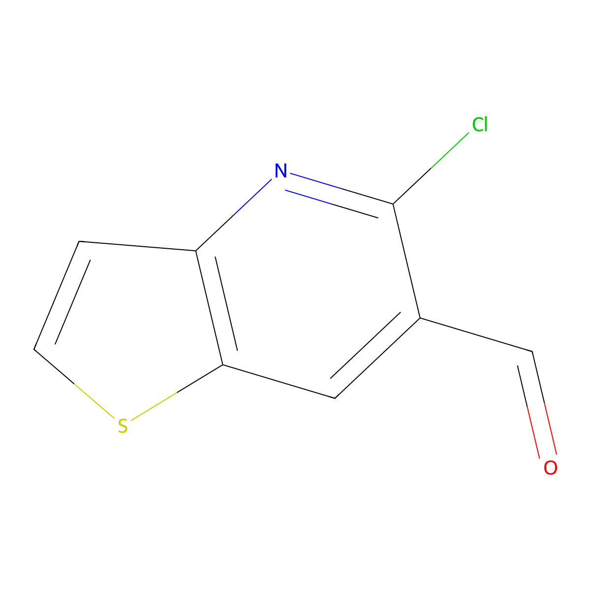 5-Chlorothieno(3,2-b)pyridine-6-carbaldehyde molecular structure, CAS 65977-56-2