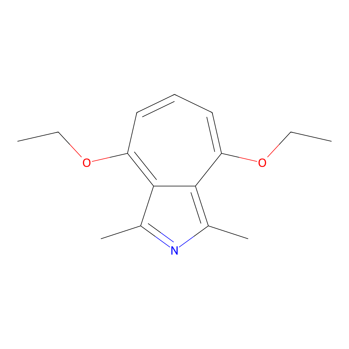 4,8-Diethoxy-1,3-dimethylcyclohepta[c]pyrrole molecular structure, CAS 6598-12-5