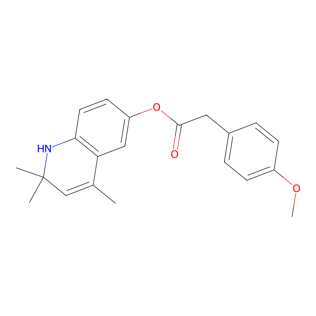 (2,2,4-trimethyl-1H-quinolin-6-yl) 2-(4-methoxyphenyl)acetate molecular structure, CAS 6598-24-9