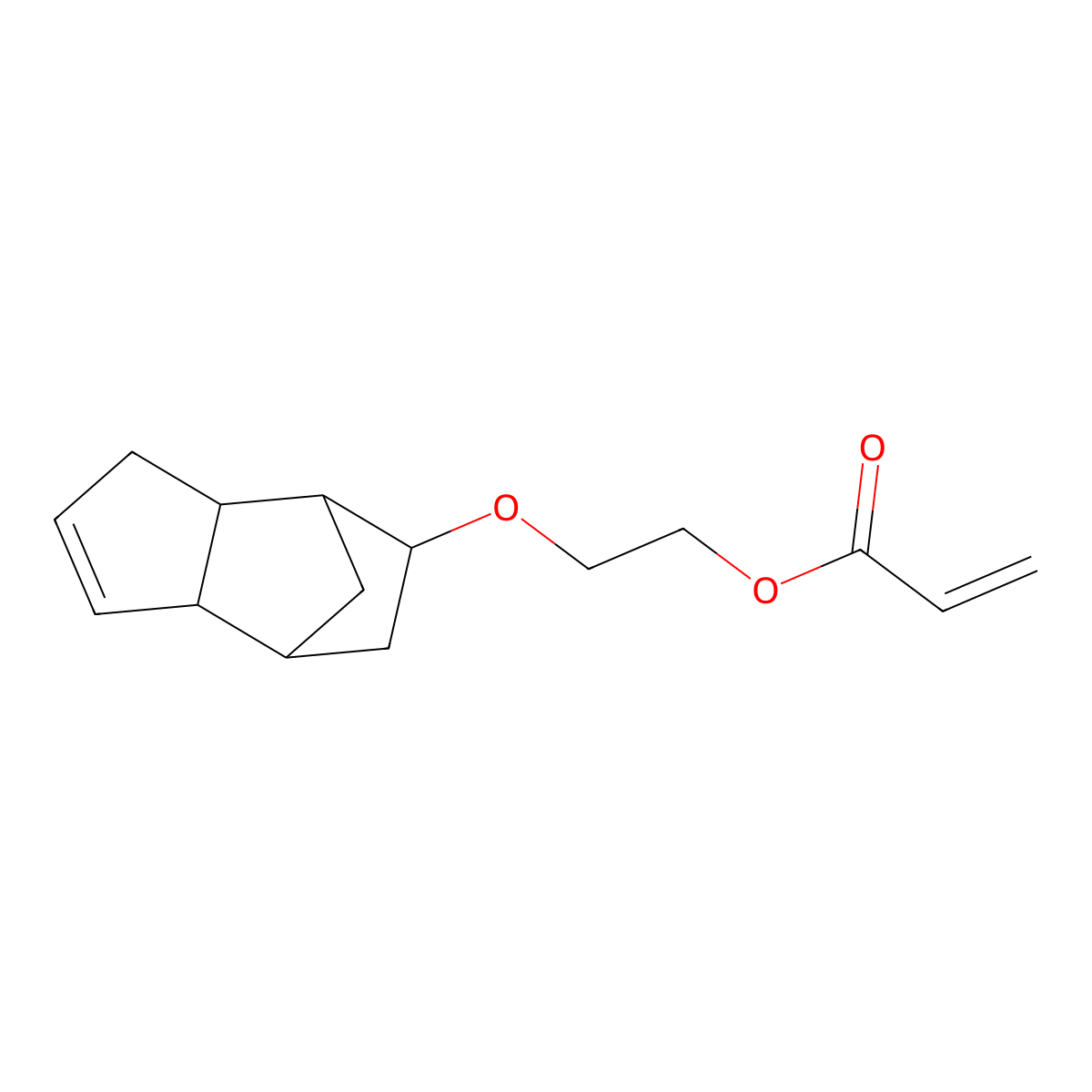 Dicyclopentenyloxyethyl acrylate molecular structure, CAS 65983-31-5