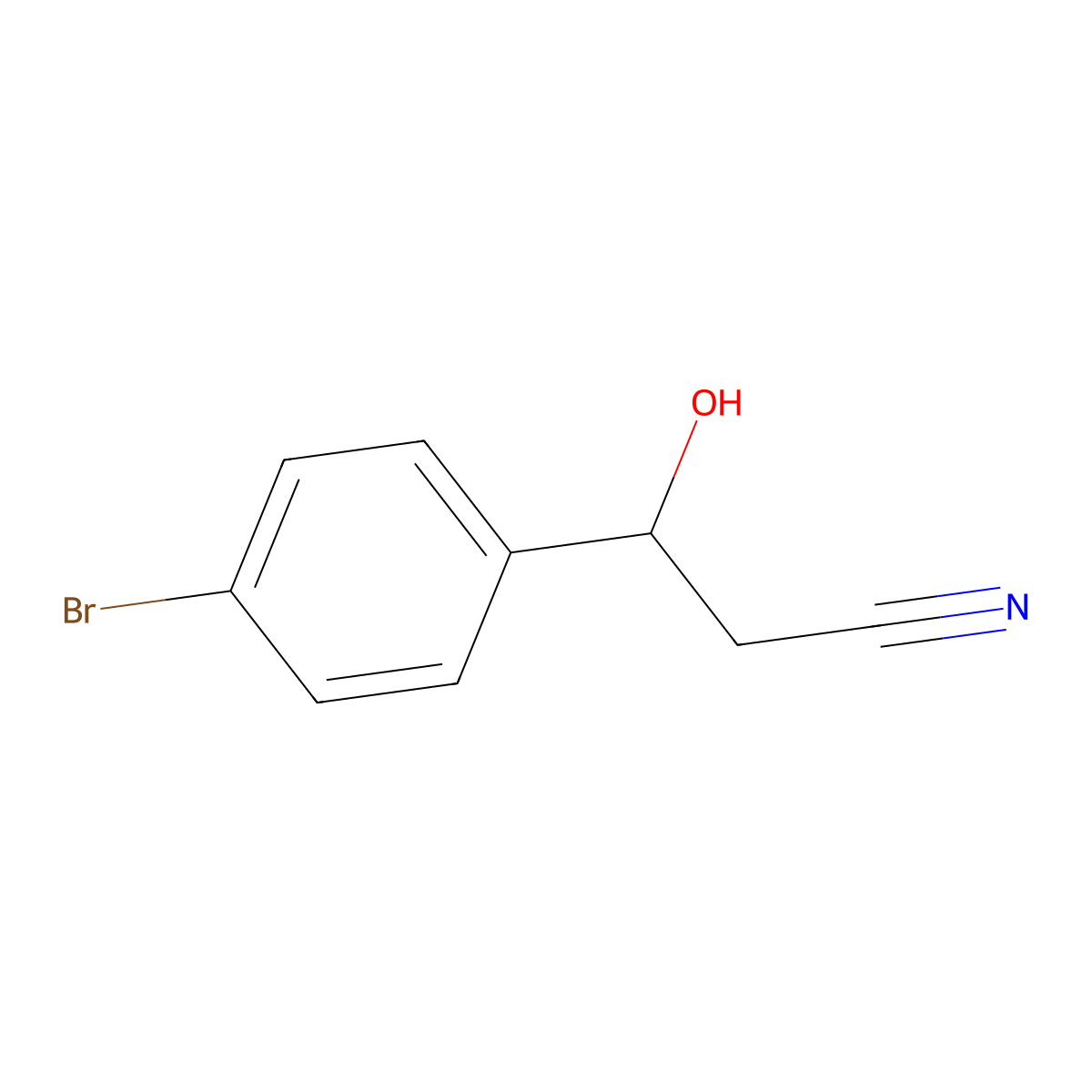 3-(4-Bromophenyl)-3-hydroxypropanenitrile molecular structure, CAS 65984-59-0