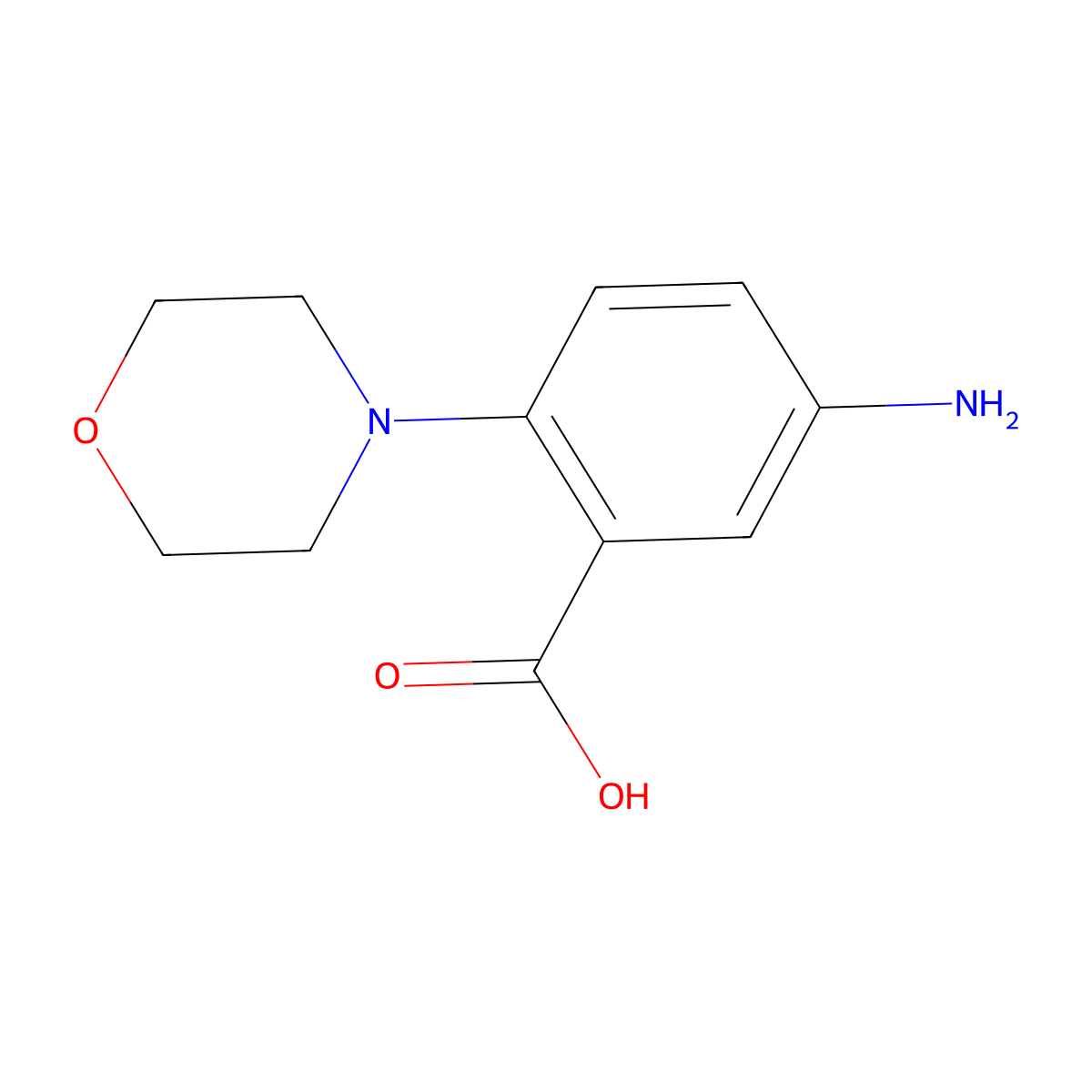 5-Amino-2-morpholinobenzenecarboxylic acid molecular structure, CAS 65989-45-9