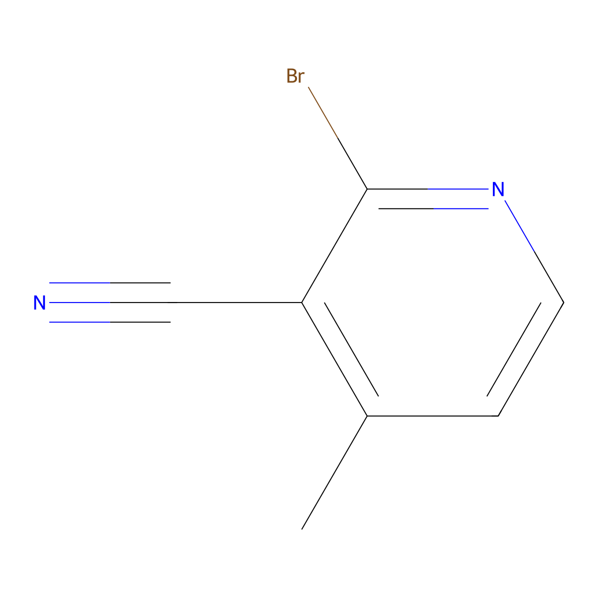 2-Bromo-4-methylpyridine-3-carbonitrile molecular structure, CAS 65996-02-3