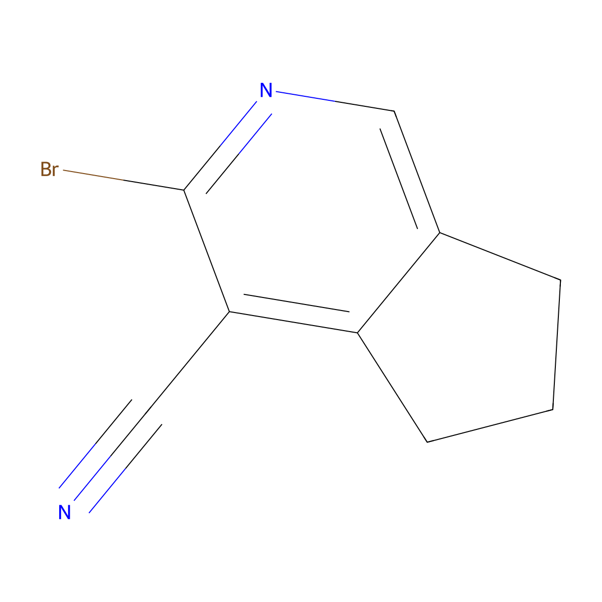 3-Bromo-6,7-dihydro-5H-cyclopenta[c]pyridine-4-carbonitrile molecular structure, CAS 65996-04-5