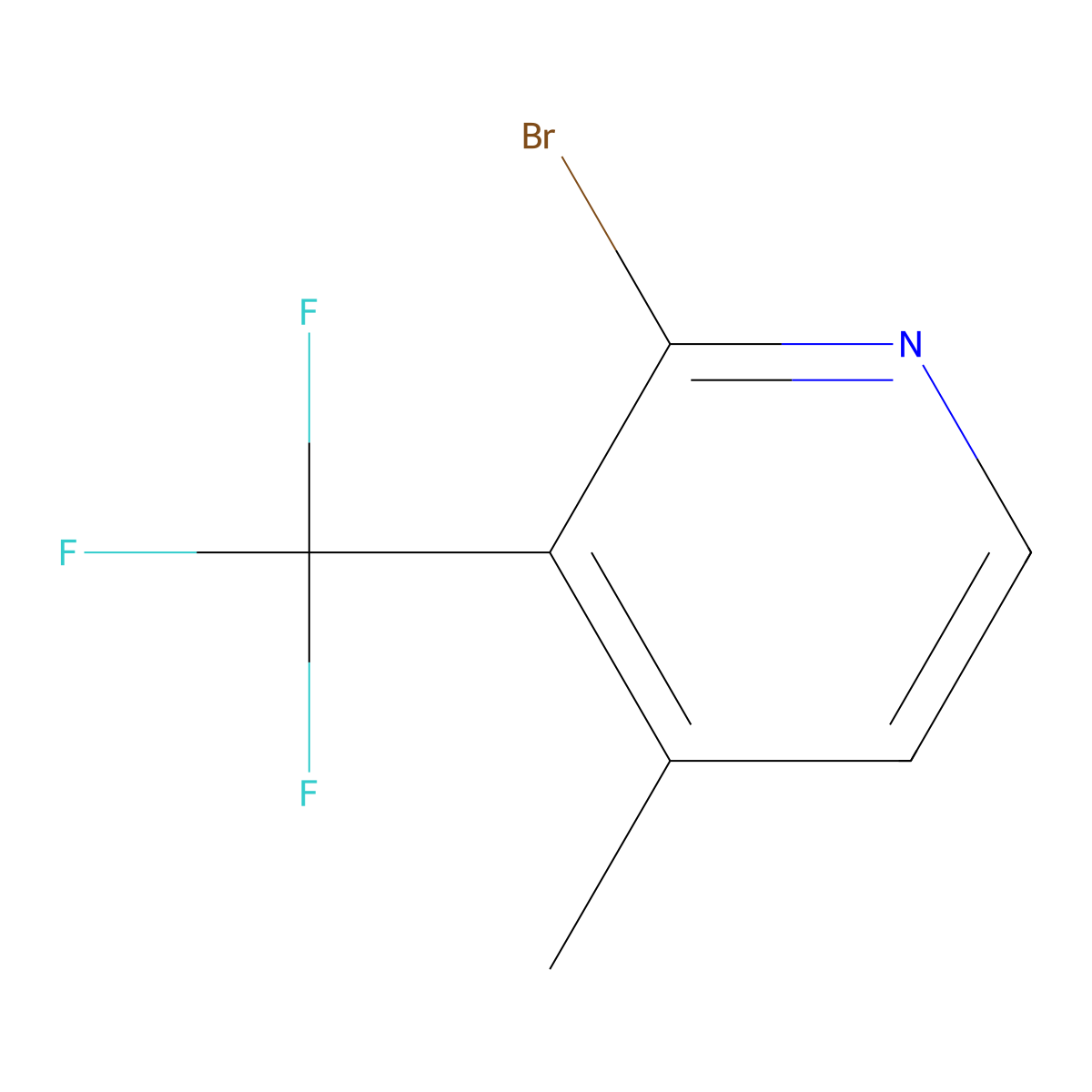2-Bromo-4-methyl-3-(trifluoromethyl)pyridine molecular structure, CAS 65996-09-0