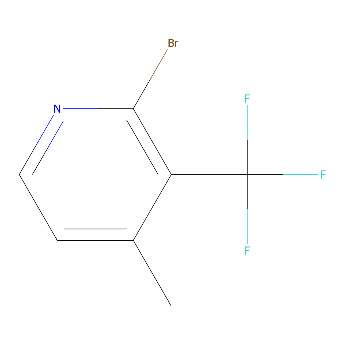 2-Bromo-4-methyl-3-(trifluoromethyl)pyridine molecular structure, CAS 65996-09-0