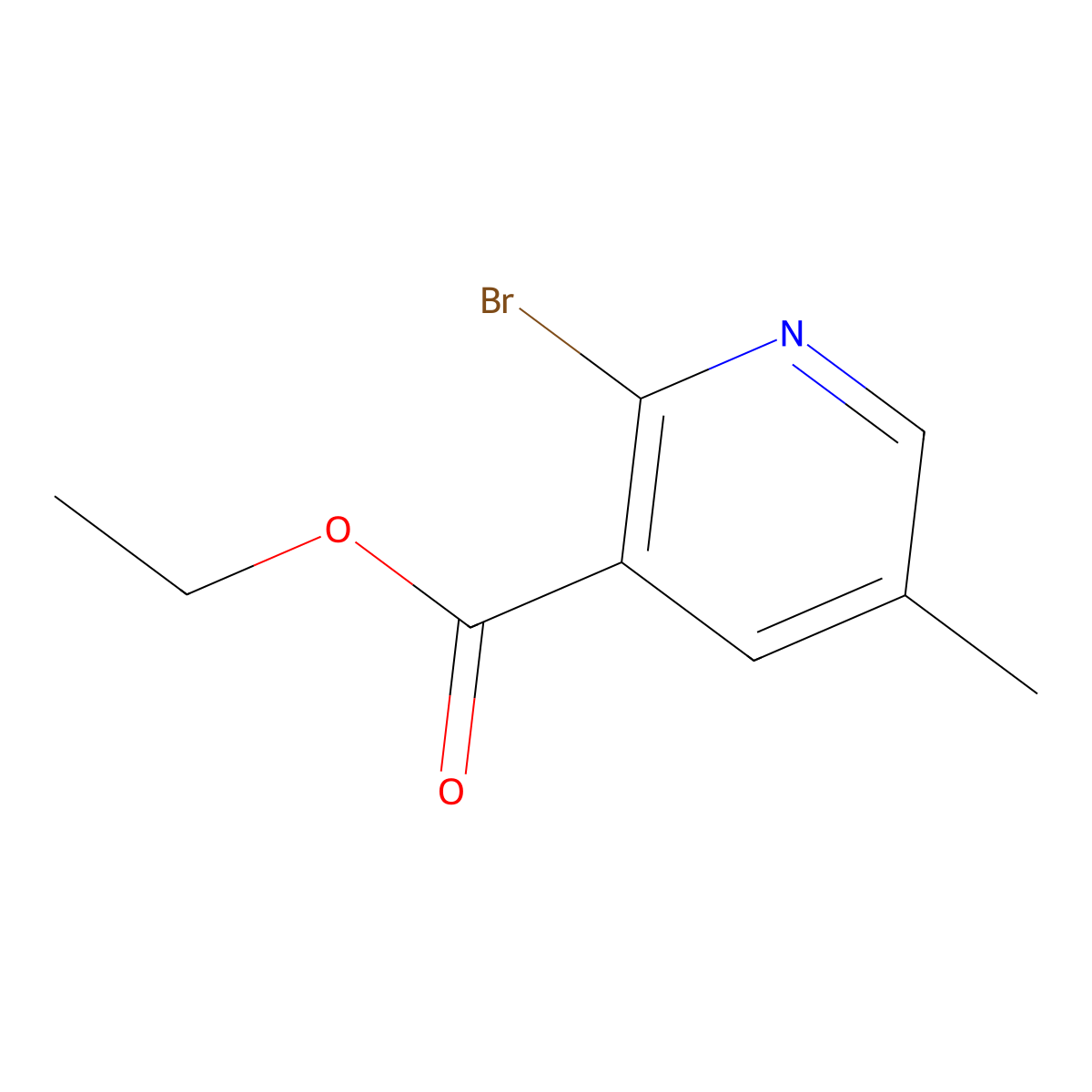Ethyl 2-bromo-5-methylnicotinate molecular structure, CAS 65996-16-9