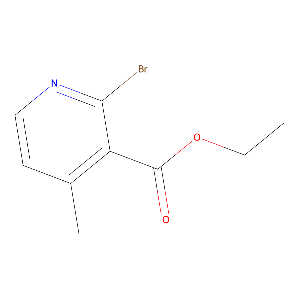 Ethyl 2-bromo-4-methylpyridine-3-carboxylate molecular structure, CAS 65996-17-0