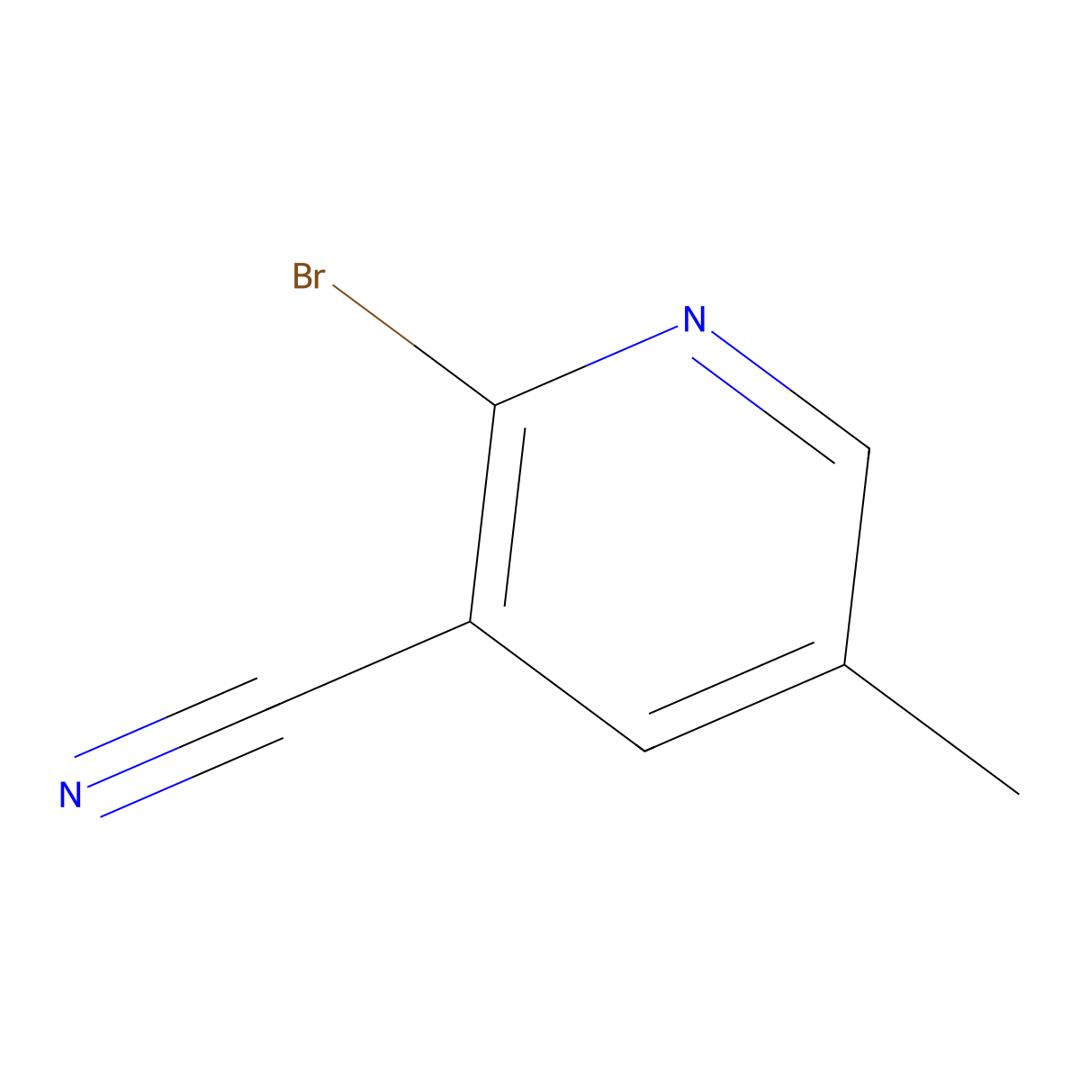 2-Bromo-5-methylpyridine-3-carbonitrile molecular structure, CAS 65996-18-1