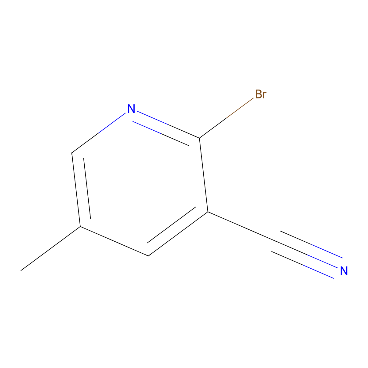 2-Bromo-5-methylpyridine-3-carbonitrile molecular structure, CAS 65996-18-1