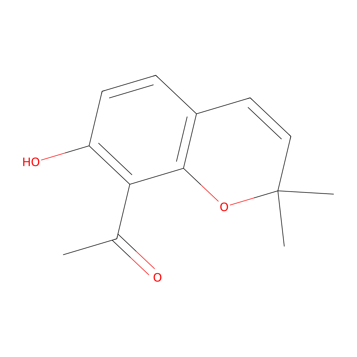 1-(7-Hydroxy-2,2-dimethyl-2H-1-benzopyran-8-yl)ethan-1-one molecular structure, CAS 65998-49-4