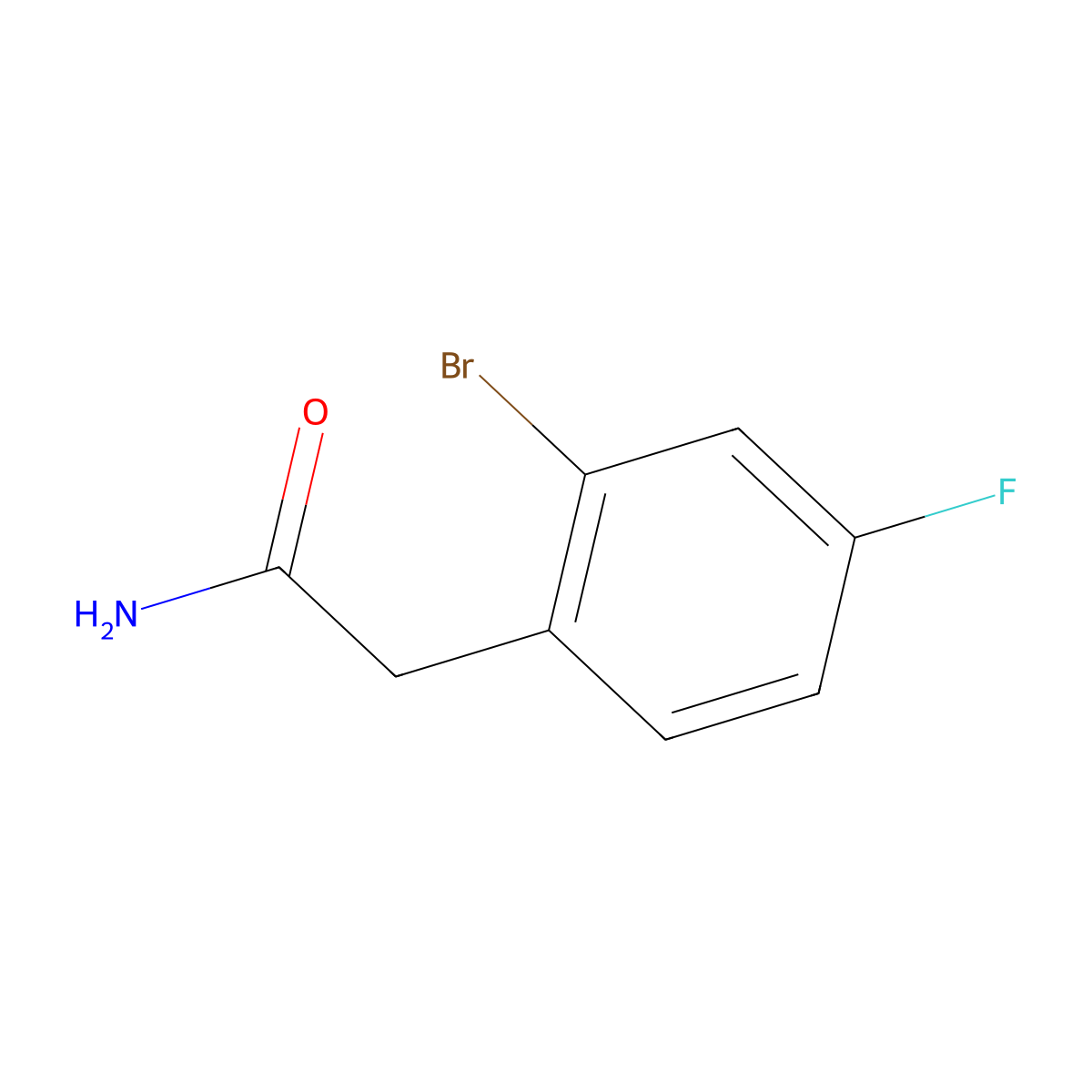 2-(2-Bromo-4-fluorophenyl)acetamide molecular structure, CAS 65999-41-9