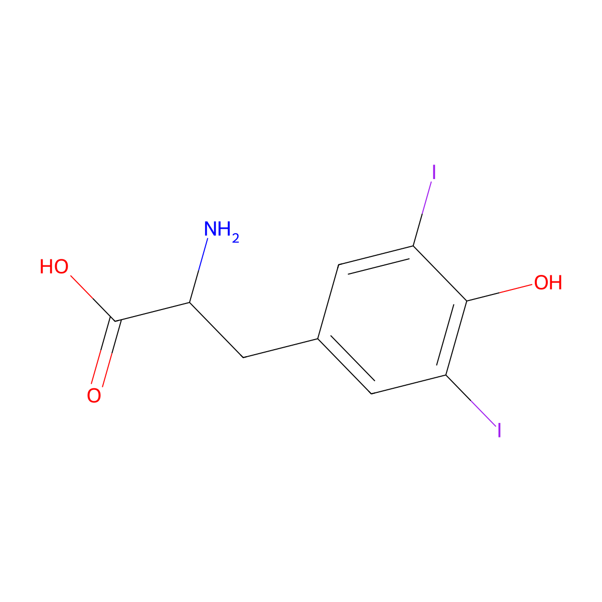 3,5-Diiodotyrosine molecular structure, CAS 66-02-4