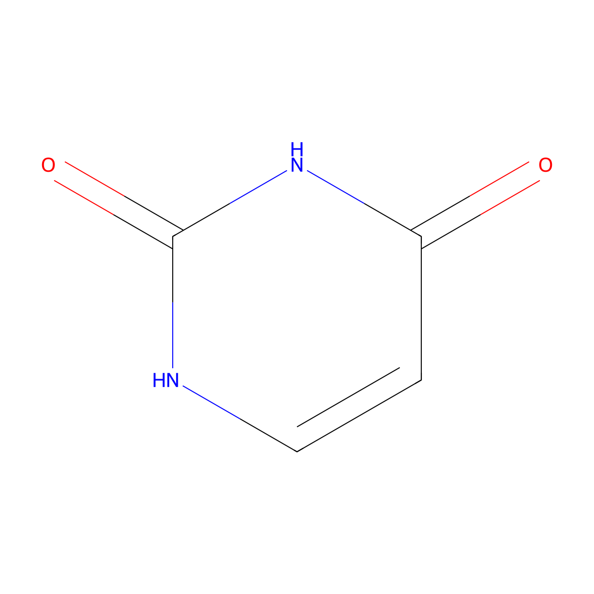 Uracil molecular structure, CAS 66-22-8