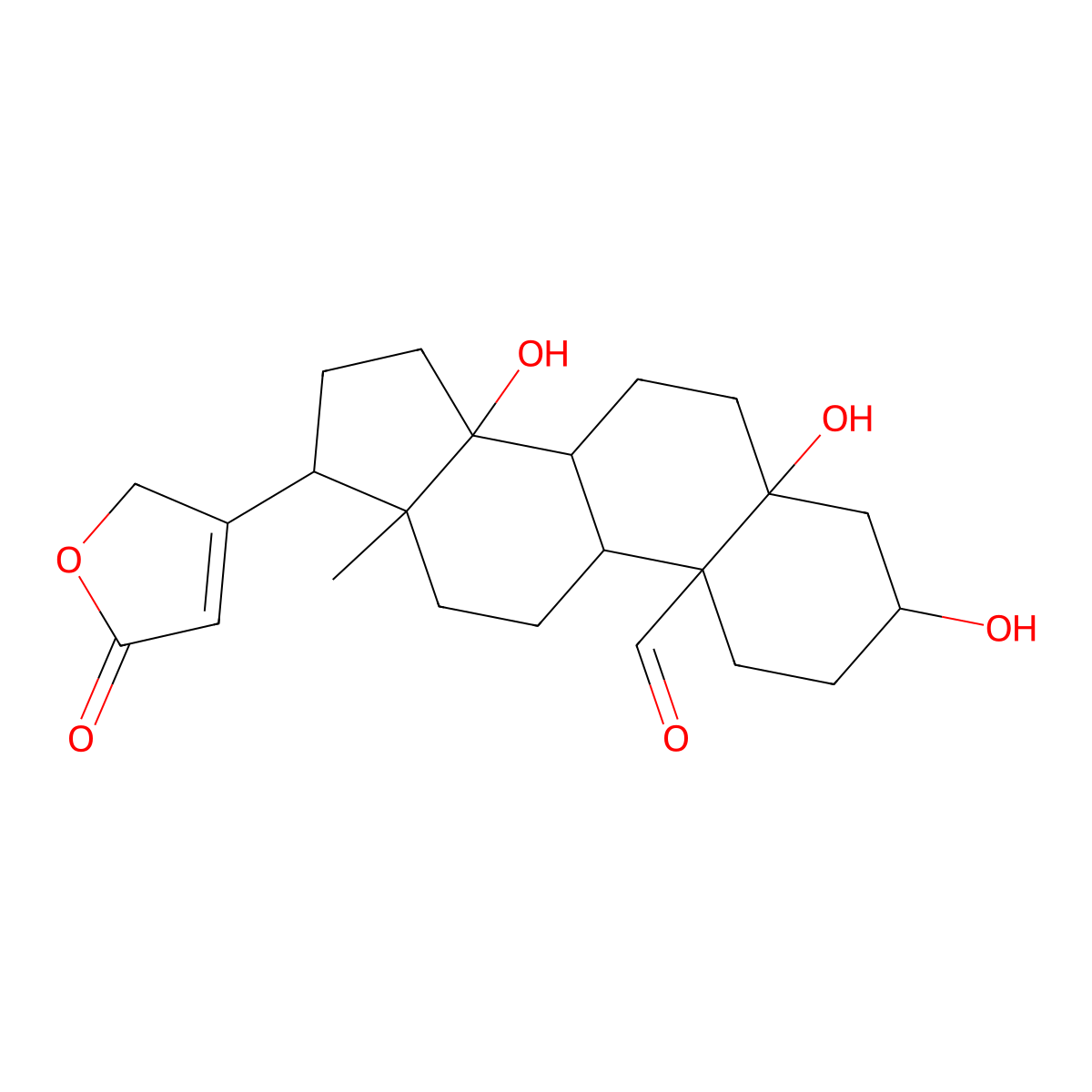 Strophanthidin molecular structure, CAS 66-28-4