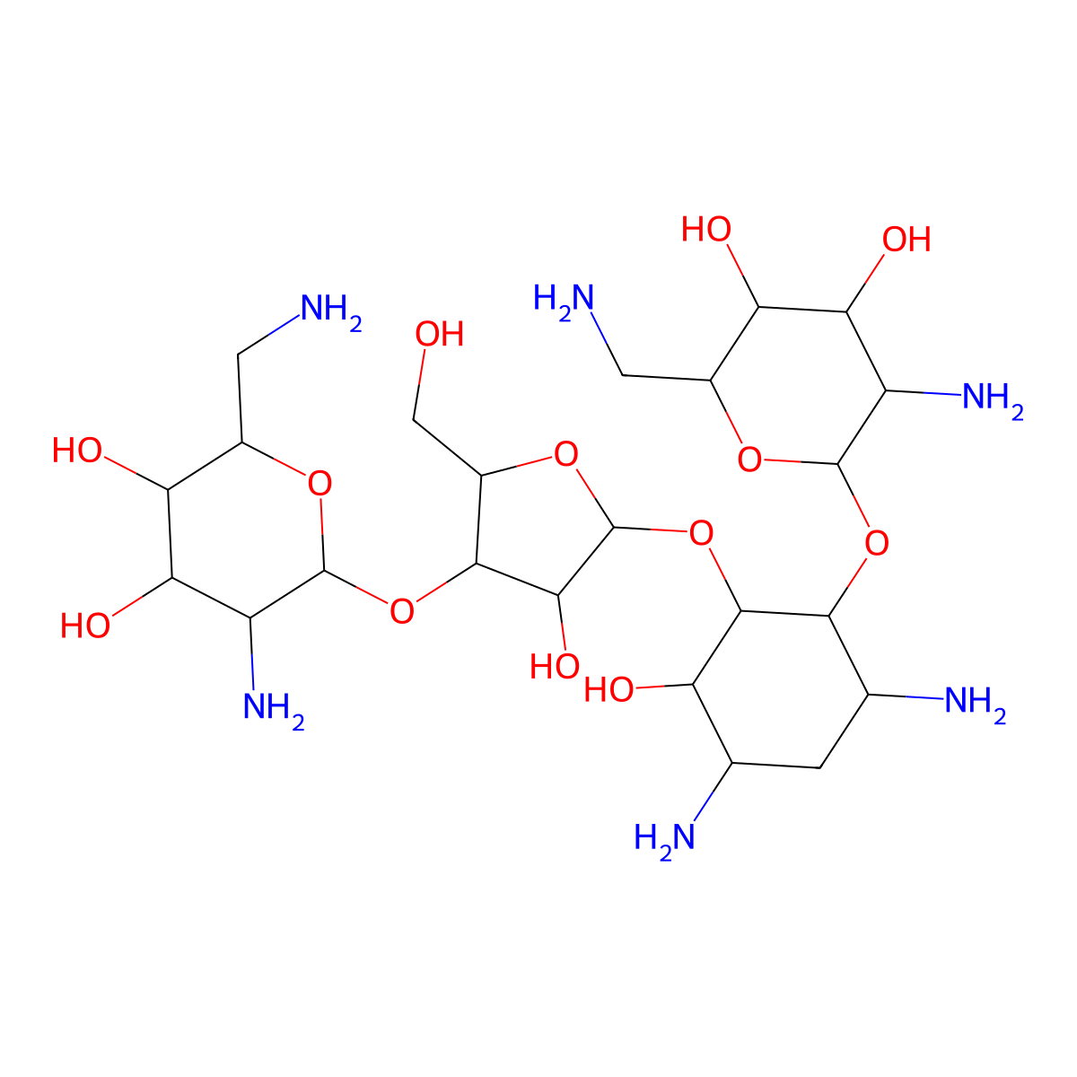 Neomycin C molecular structure, CAS 66-86-4