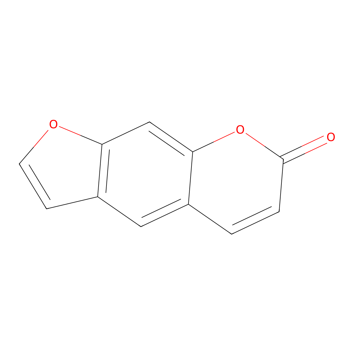 Psoralen molecular structure, CAS 66-97-7