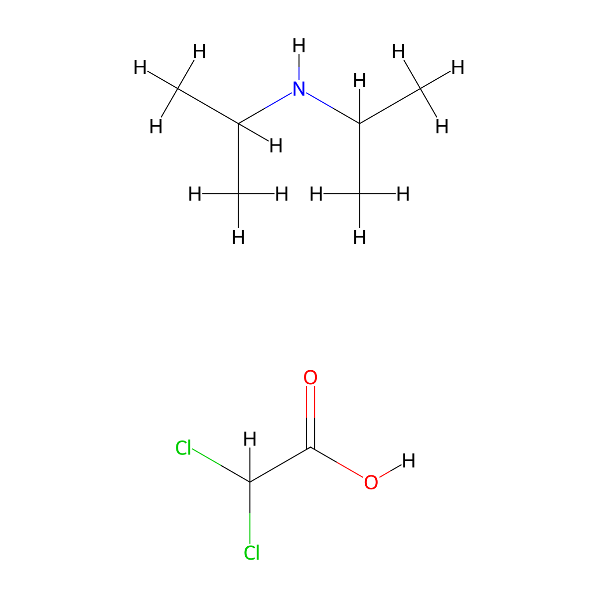 Acetic acid, 2,2-dichloro-, compd. with N-(1-methylethyl)-2-propanamine (1:1) molecular structure, CAS 660-27-5