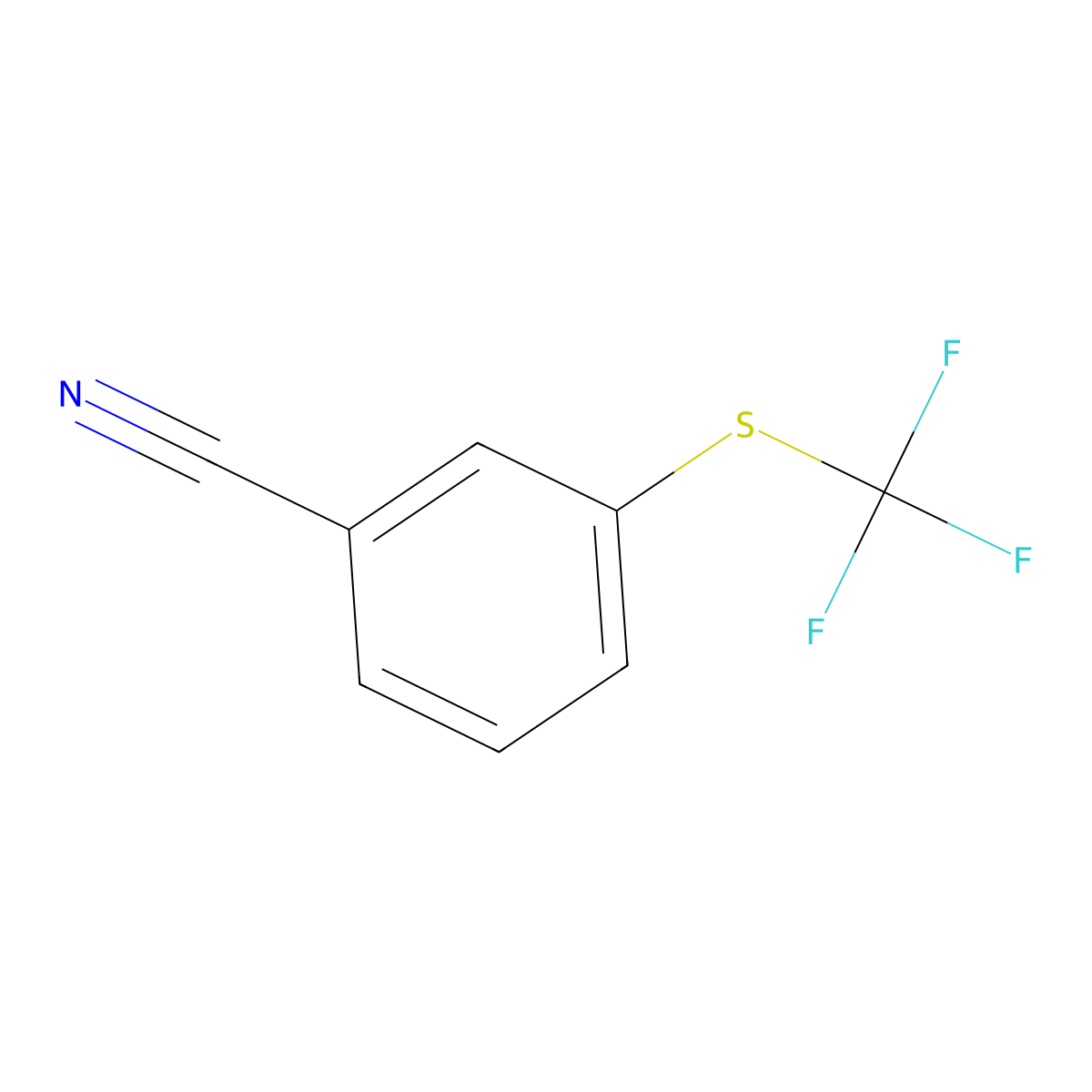 3-((Trifluoromethyl)sulphanyl)benzonitrile molecular structure, CAS 660-44-6