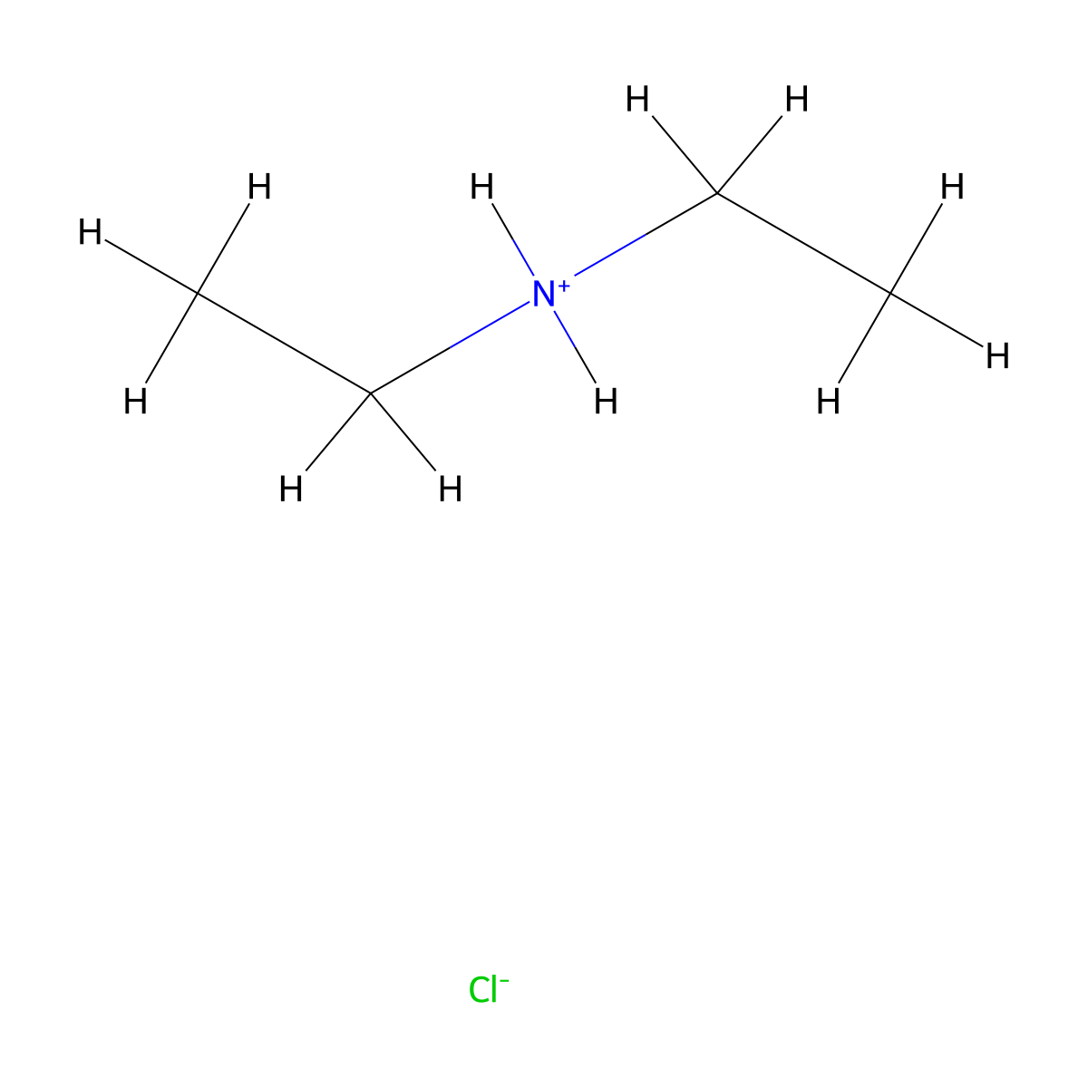 Diethylamine, hydrochloride molecular structure, CAS 660-68-4
