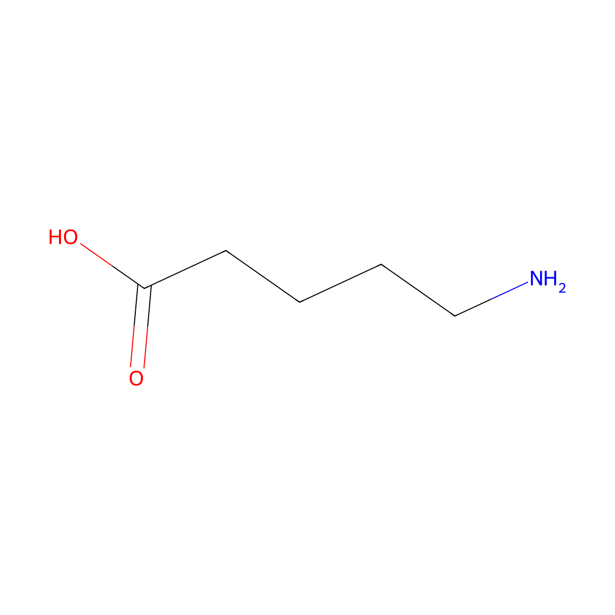 5-Aminovaleric acid molecular structure, CAS 660-88-8