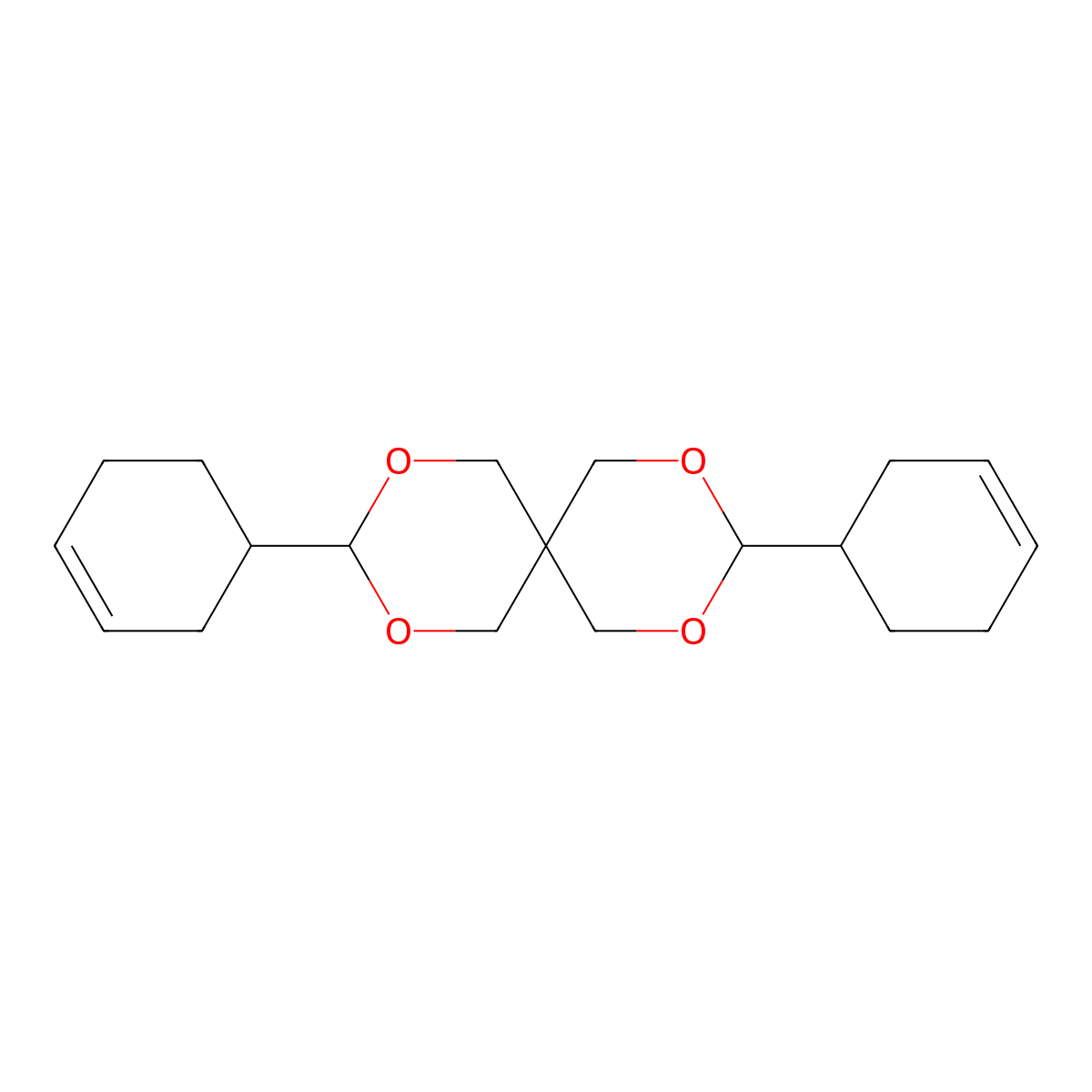 3,9-Di-3-cyclohexen-1-yl-2,4,8,10-tetraoxaspiro[5.5]undecane molecular structure, CAS 6600-31-3