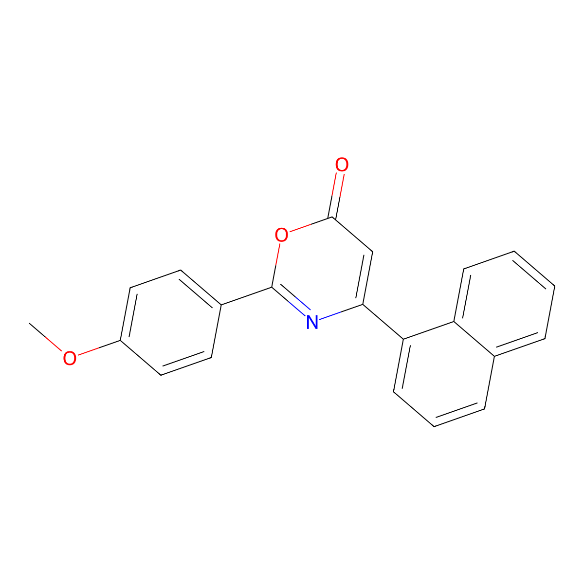 2-(4-Methoxyphenyl)-4-naphthalen-1-yl-1,3-oxazin-6-one molecular structure, CAS 6600-65-3