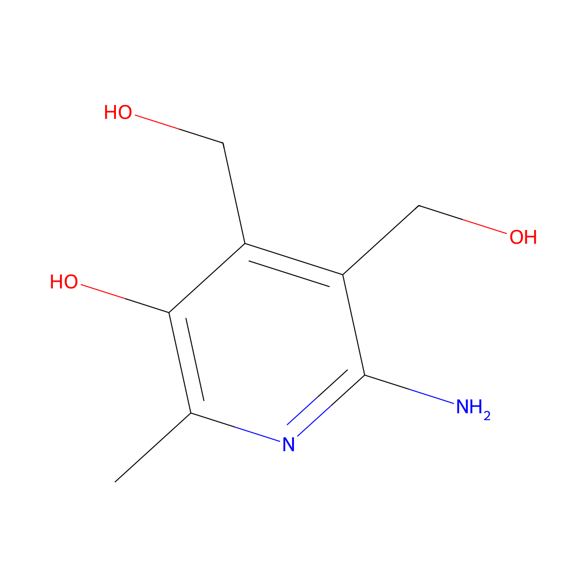 6-Amino-4,5-bis(hydroxymethyl)-2-methylpyridin-3-ol molecular structure, CAS 6600-94-8
