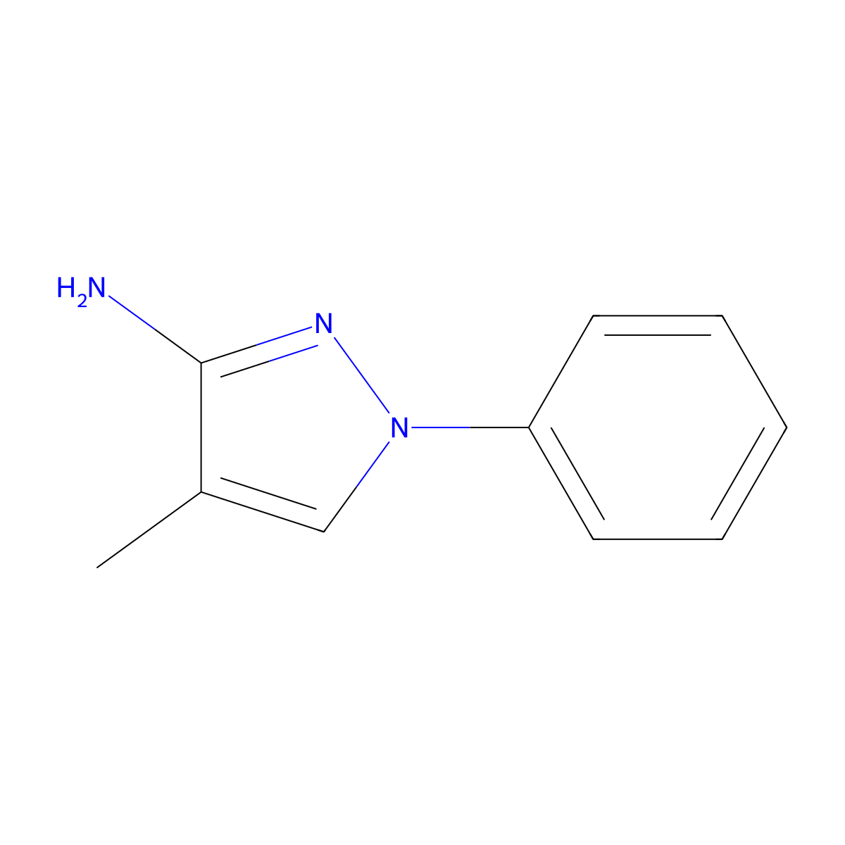 4-methyl-1-phenyl-1H-pyrazol-3-amine molecular structure, CAS 66000-37-1