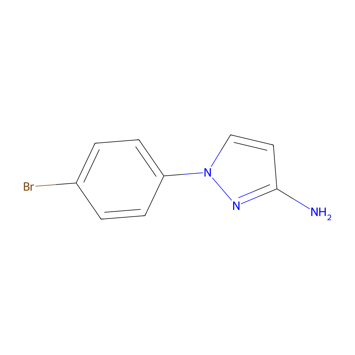 1-(4-Bromophenyl)-1H-pyrazol-3-amine molecular structure, CAS 66000-38-2