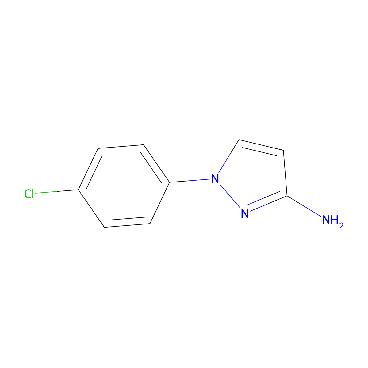 1-(4-Chlorophenyl)-1H-pyrazol-3-amine molecular structure, CAS 66000-39-3