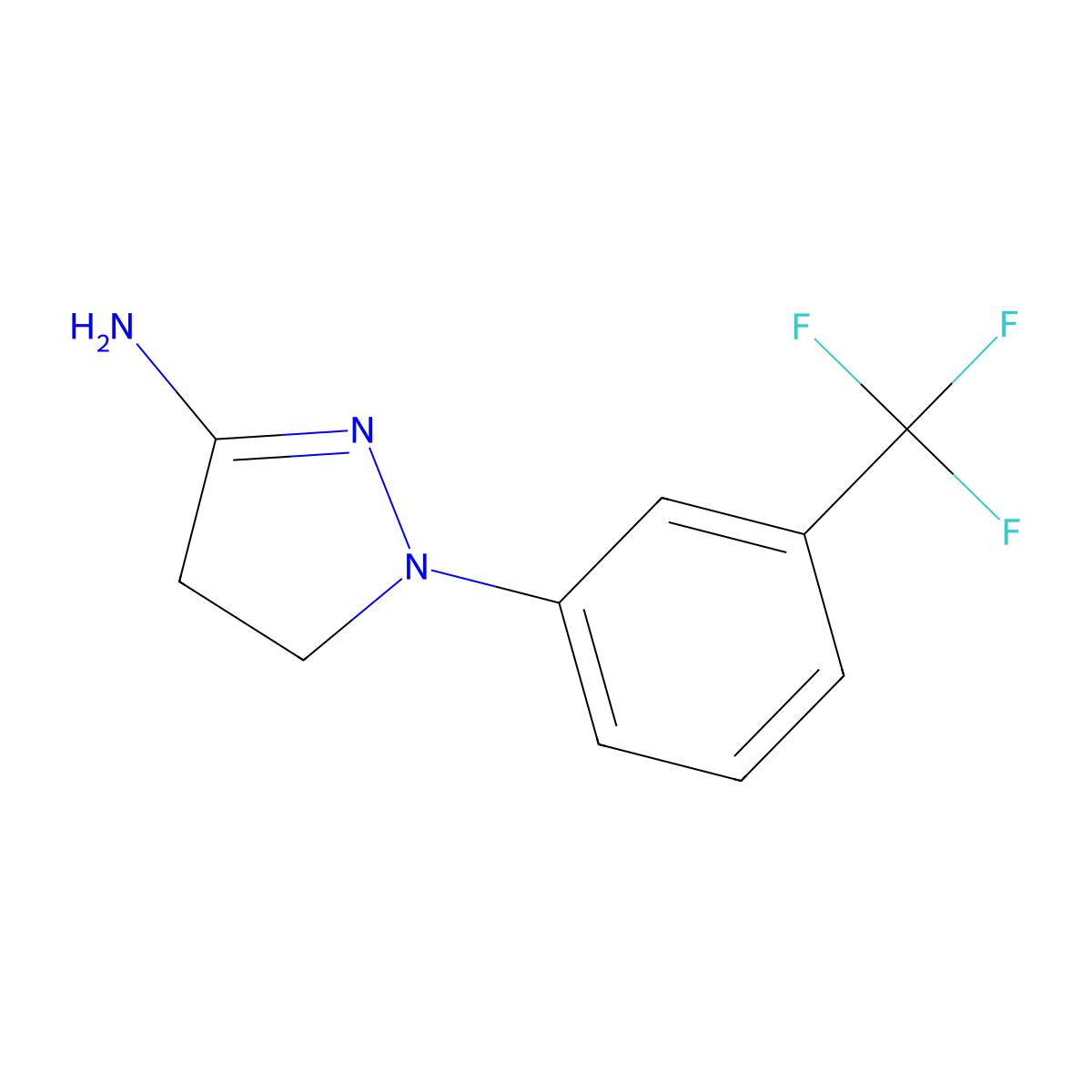4,5-Dihydro-1-(3-(trifluoromethyl)phenyl)-1H-pyrazol-3-amine molecular structure, CAS 66000-40-6