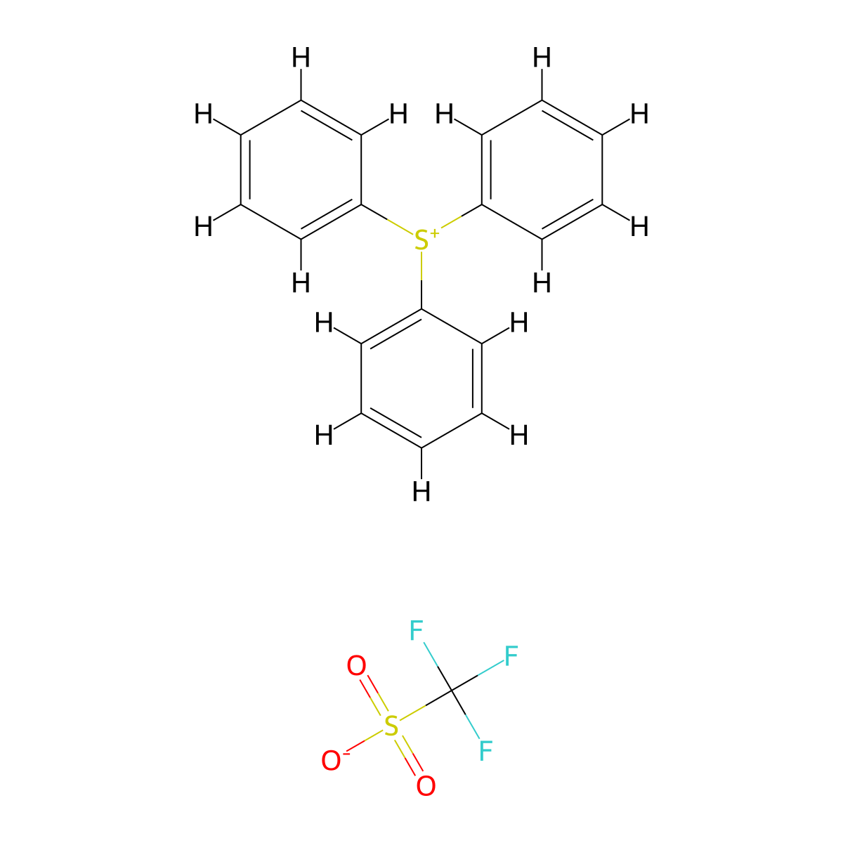 Sulfonium, triphenyl-, 1,1,1-trifluoromethanesulfonate (1:1) molecular structure, CAS 66003-78-9