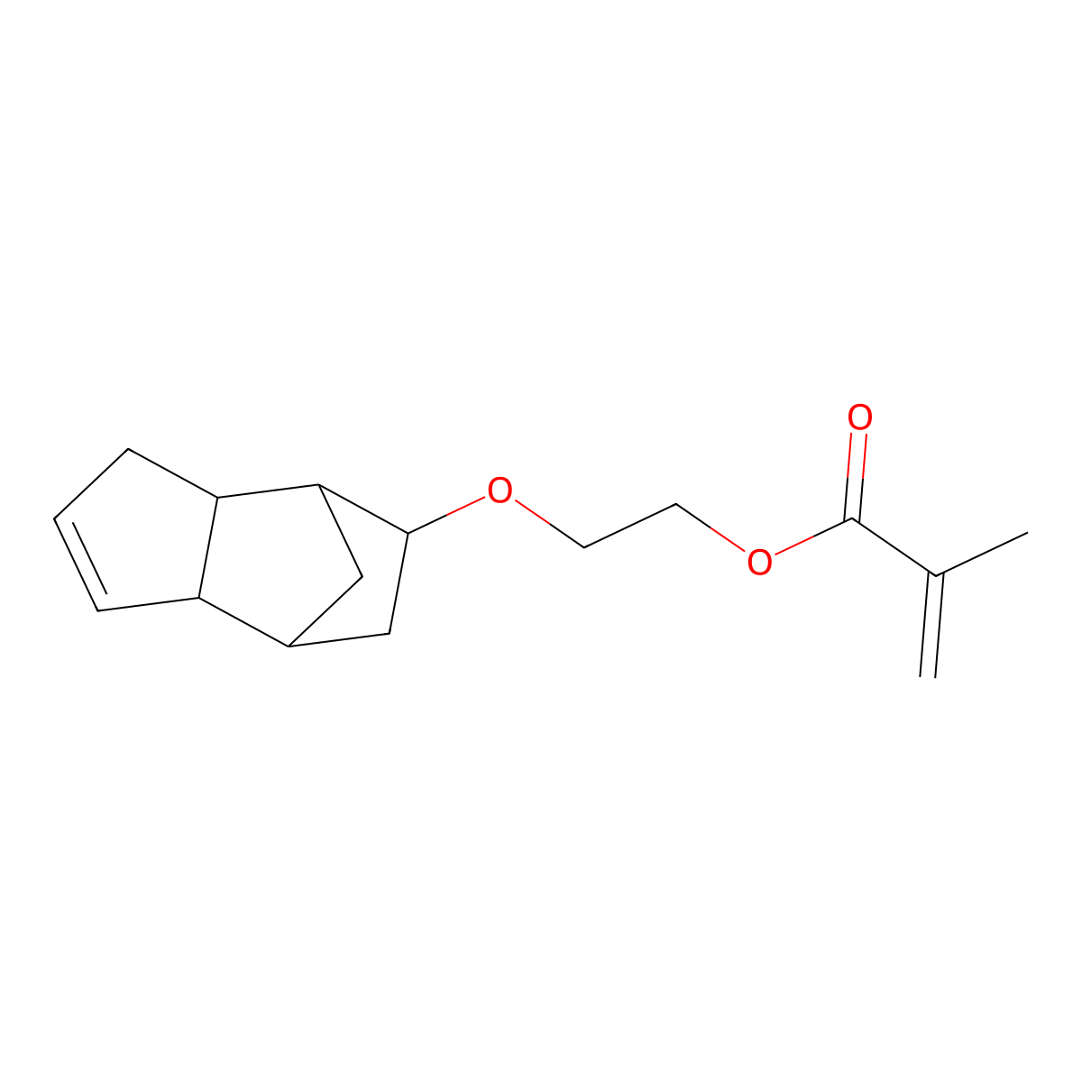 2-Propenoic acid, 2-methyl-, 2-[(3A,4,5,6,7,7A-hexahydro-4,7-methano-1H-inden-6-YL)oxy]ethyl ester molecular structure, CAS 66008-64-8