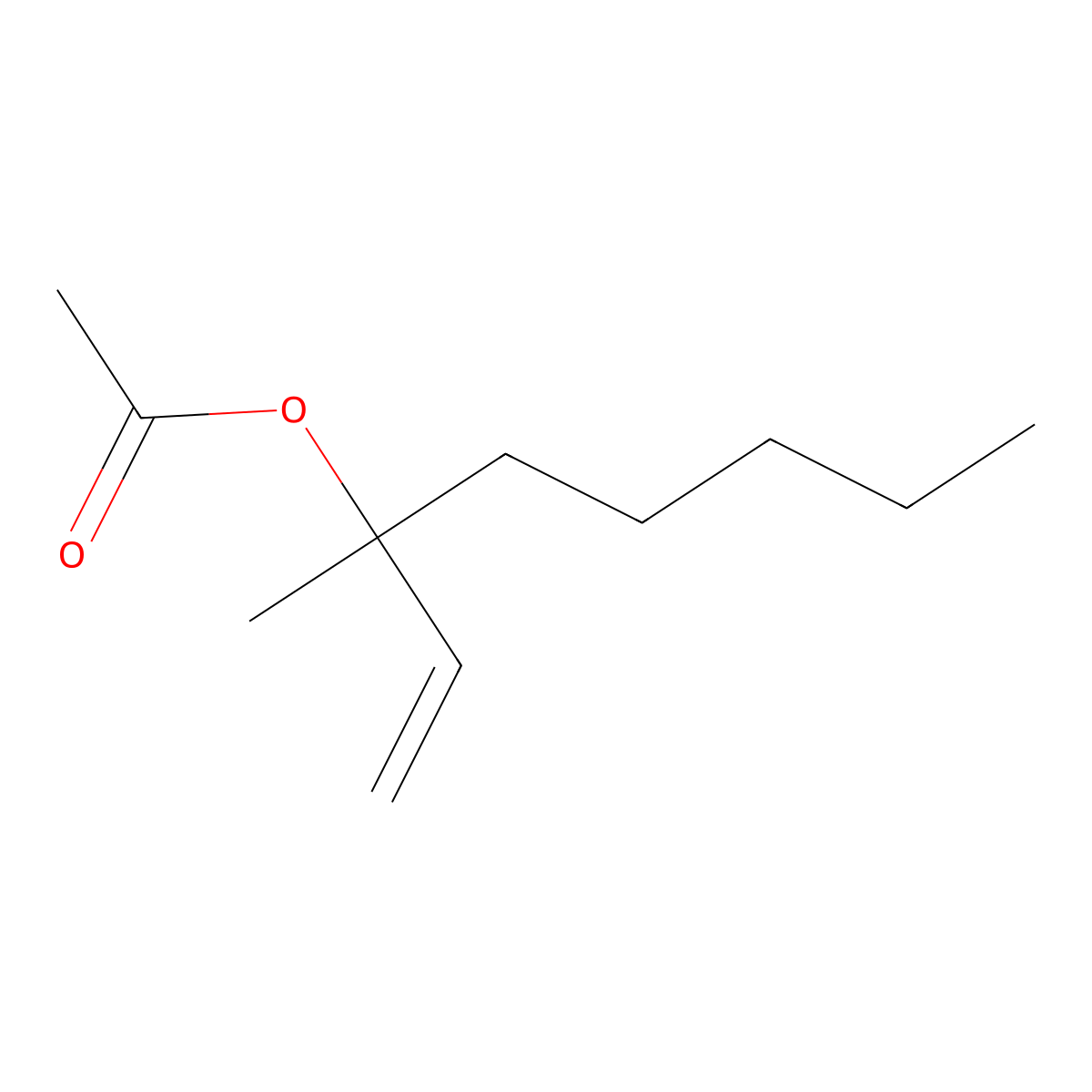 1-Octen-3-ol, 3-methyl-, 3-acetate molecular structure, CAS 66008-66-0