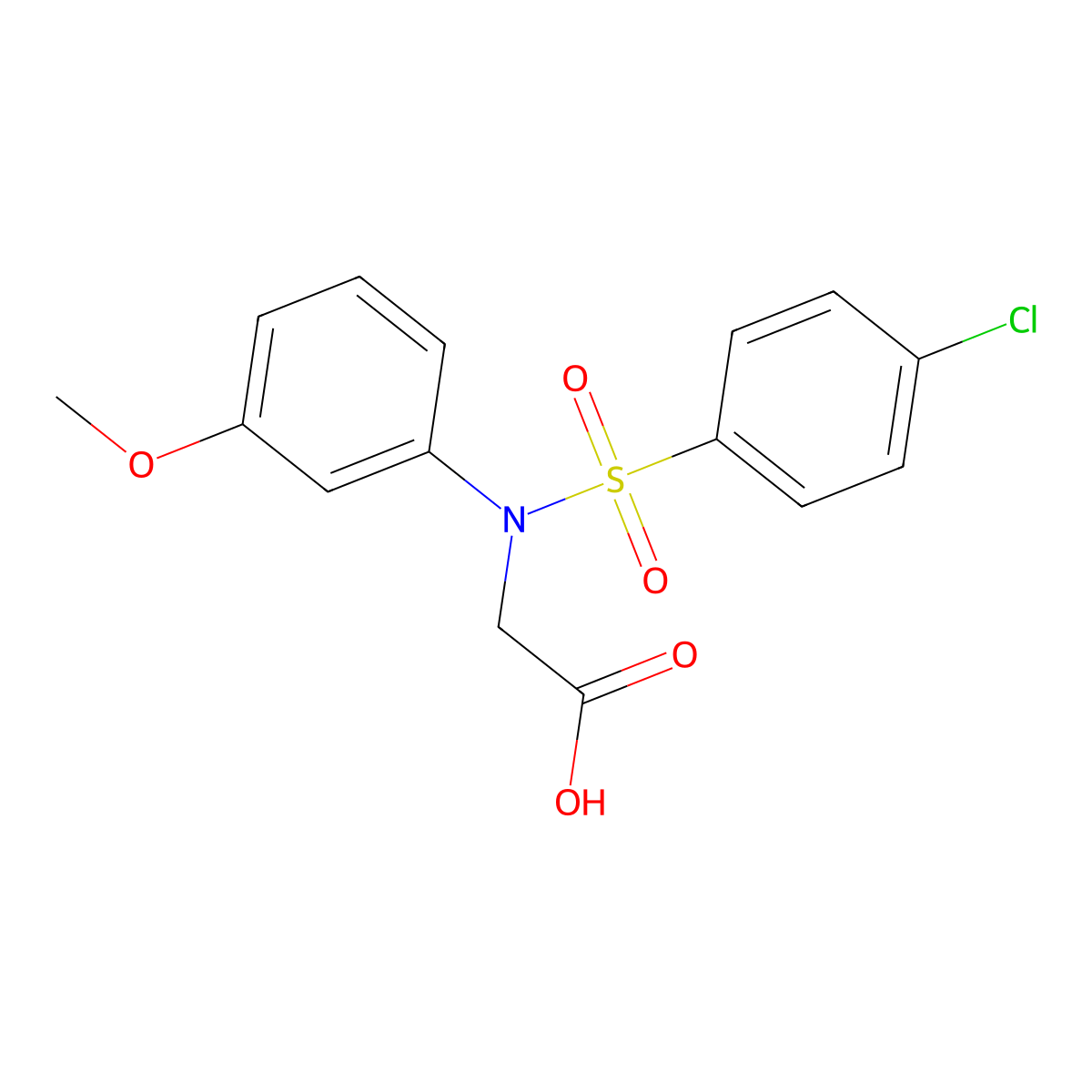 N-(4-Chlorobenzene-1-sulfonyl)-N-(3-methoxyphenyl)glycine molecular structure, CAS 6601-69-0