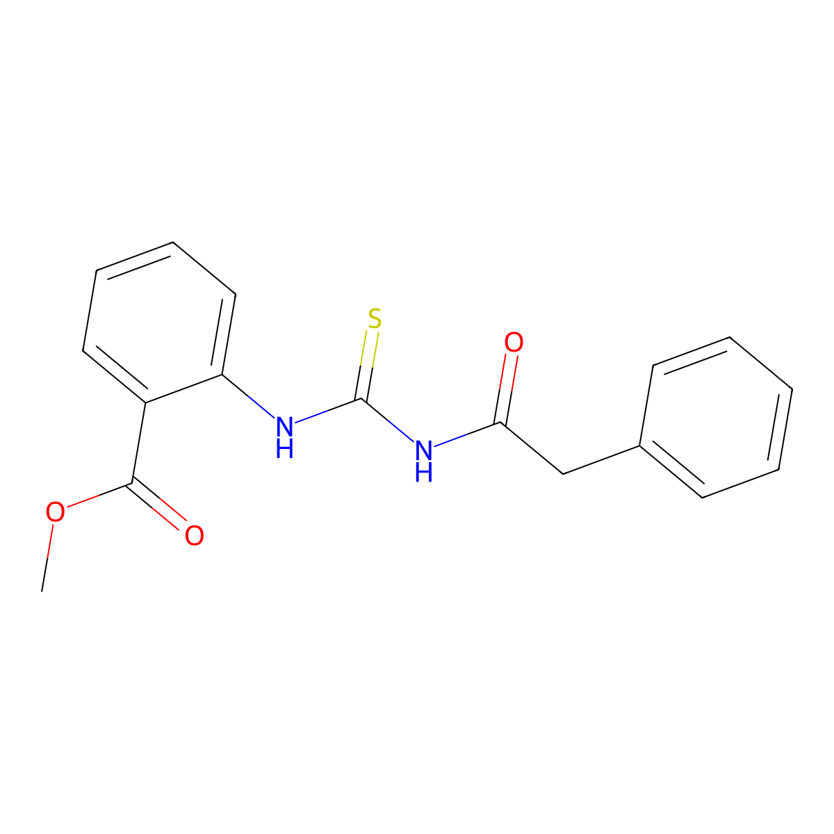 Methyl 2-{[(phenylacetyl)carbamothioyl]amino}benzoate molecular structure, CAS 6601-70-3