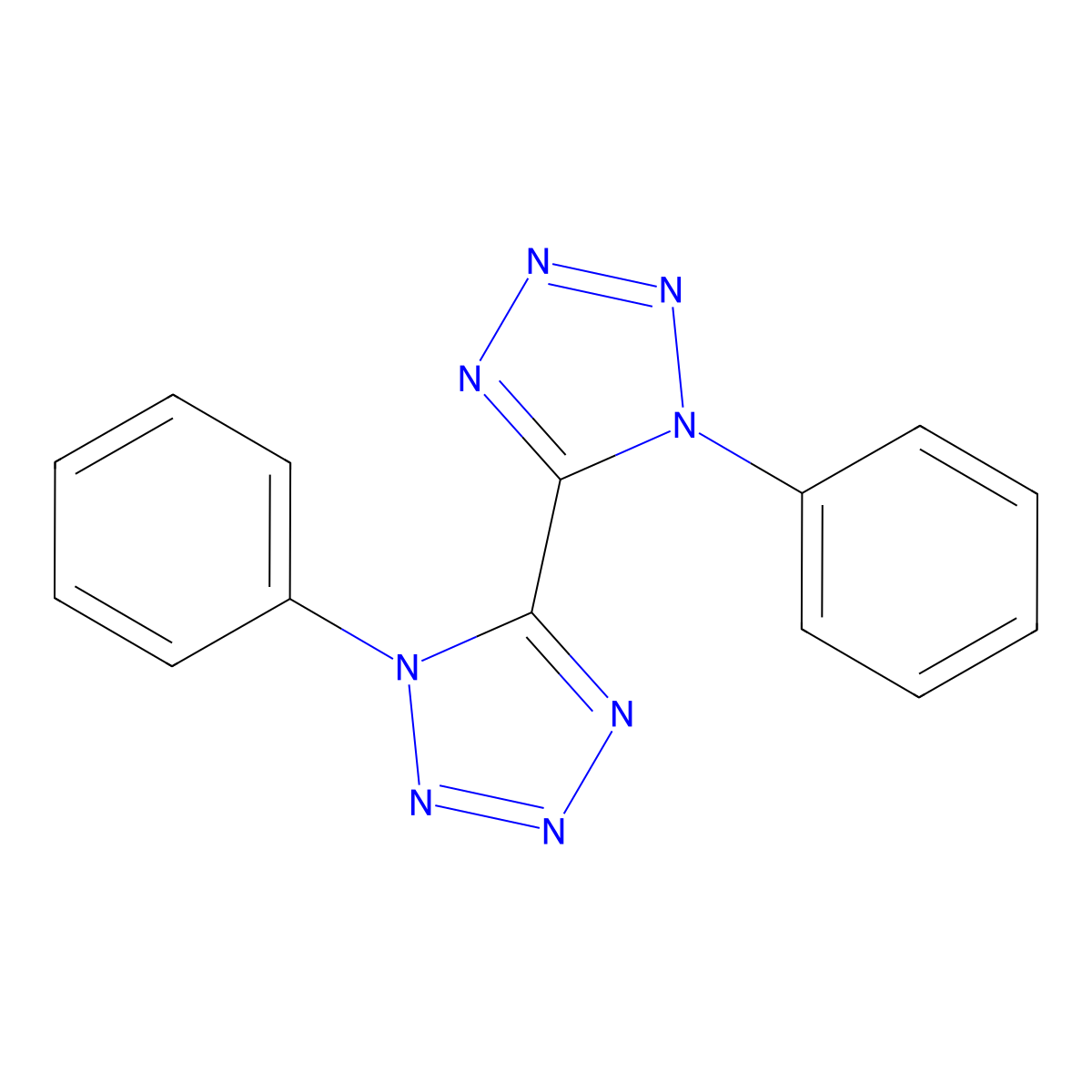 5,5'-Bi-1H-tetrazole, 1,1'-diphenyl- molecular structure, CAS 66012-75-7